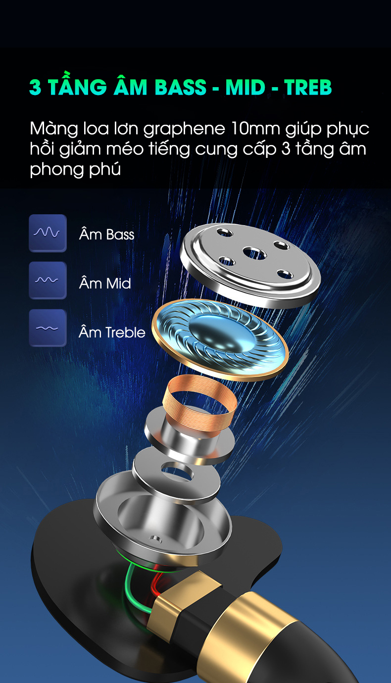 Âm thanh 3 tầng BASS MID TREB SIDOTECH S18