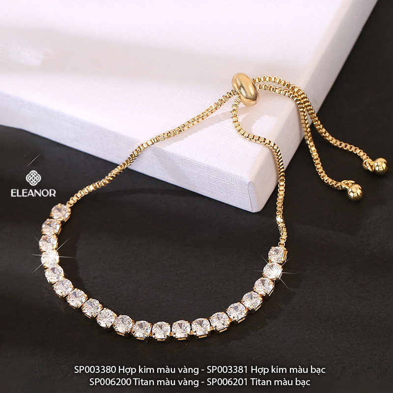 Mô tả Vòng tay nữ dây rút Eleanor Accessories đính đá phong cách Hàn Quốc phụ kiện trang sức lắc tay 3380 - 5