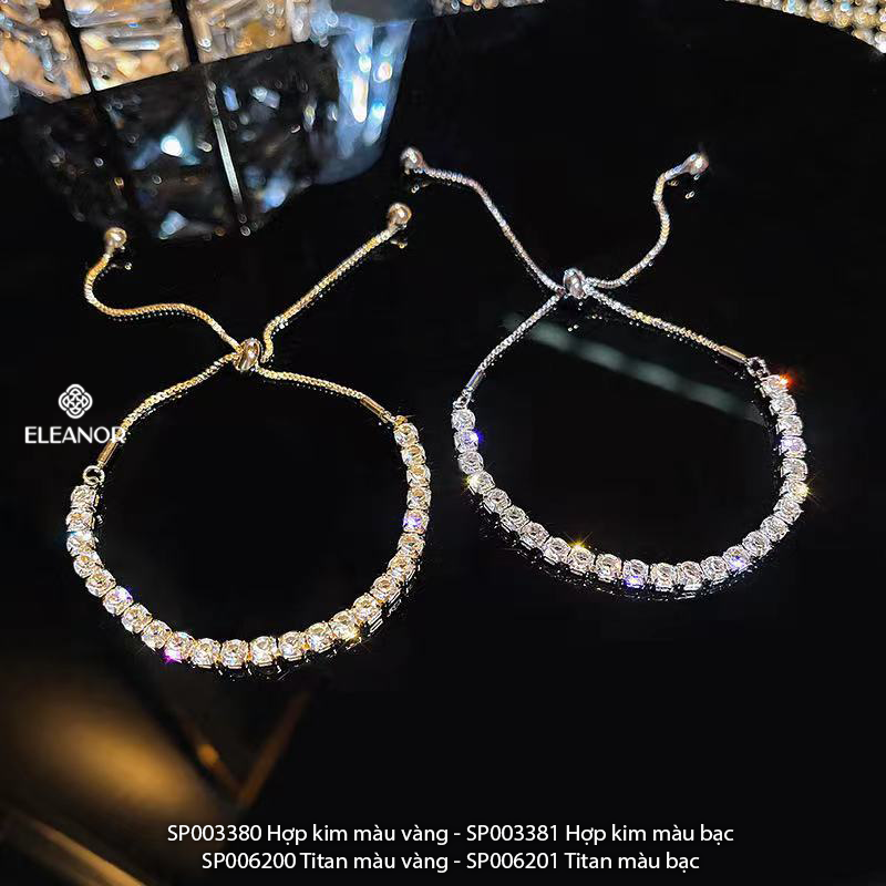 Mô tả Vòng tay nữ dây rút Eleanor Accessories đính đá phong cách Hàn Quốc phụ kiện trang sức lắc tay 3380 - 3