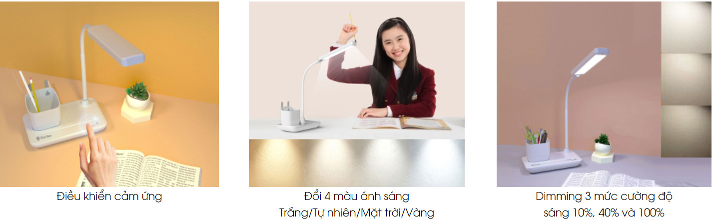 Mô tả Đèn bàn LED cảm ứng 3 chế độ màu ánh sáng Rạng Đông - Model: RD-RL-45 6W - 5