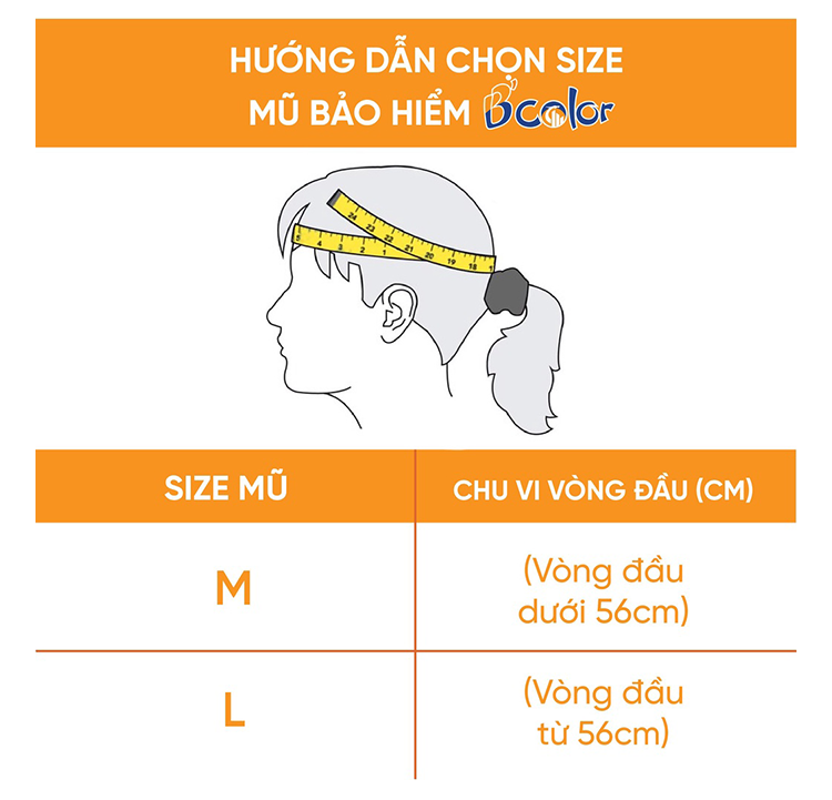 Mô tả Mũ Bảo Hiểm Nhiều Màu Loại Nửa Đầu Kèm Lười Trai B'COLOR - 6