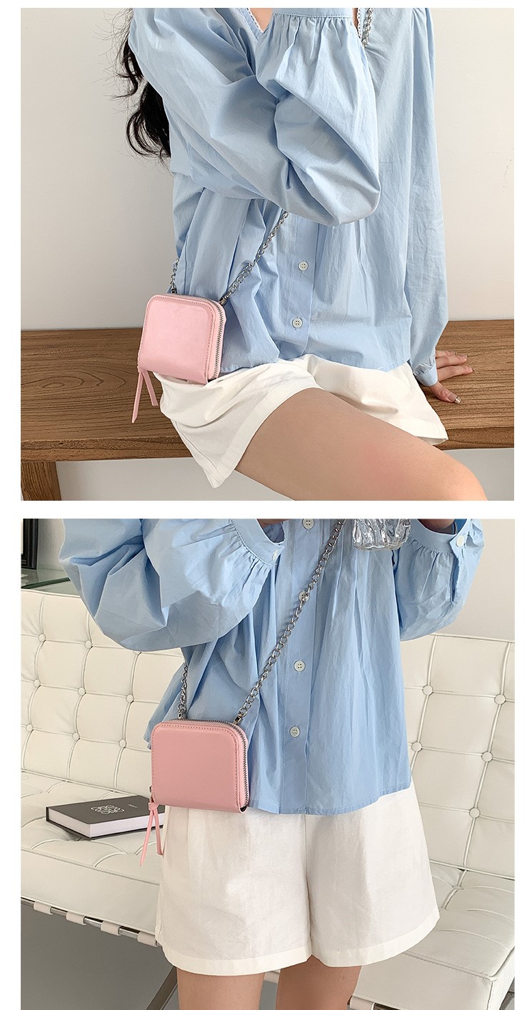 Mô tả Túi Đeo Chéo Nữ Mini Size 12.5cm PAPU TN01 Da PU Phối Dây Xích Đeo Chéo  Cao Cấp  PAPU TN01 - 1