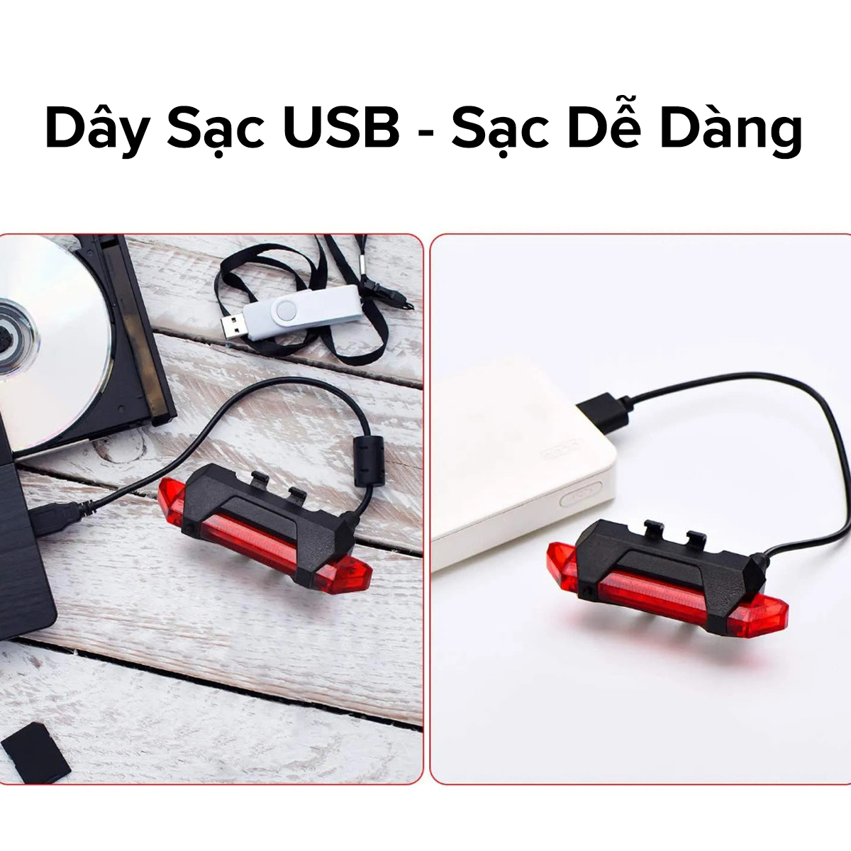 Mô tả Đèn Xe Đạp Hậu LED Có Pin Sạc USB Gắn Sau Xe Thể Thao Cảnh Báo An Toàn Nhấp Nháy Chính Hãng Amalife - 9