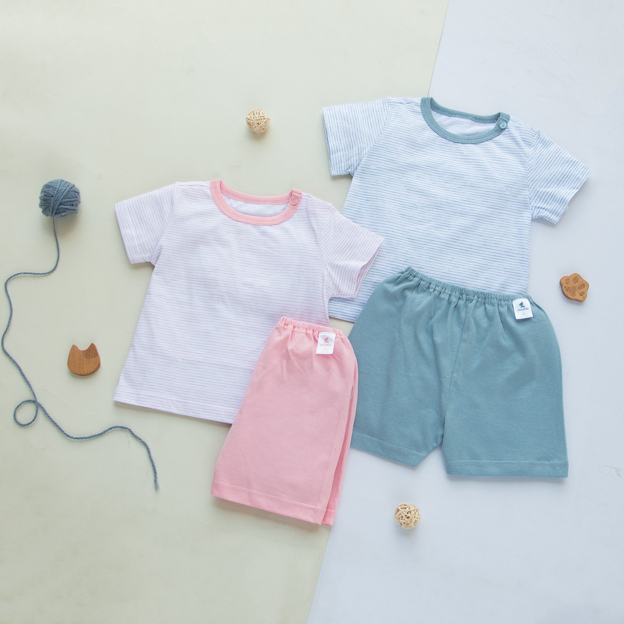 Mô tả Combo 2 Bộ Quần Áo Cộc Nút Vai Sơ Sinh MIOMIO Cho Bé Trai, Bé Gái (Từ 0 - 24 Tháng), Vải Cotton - 2