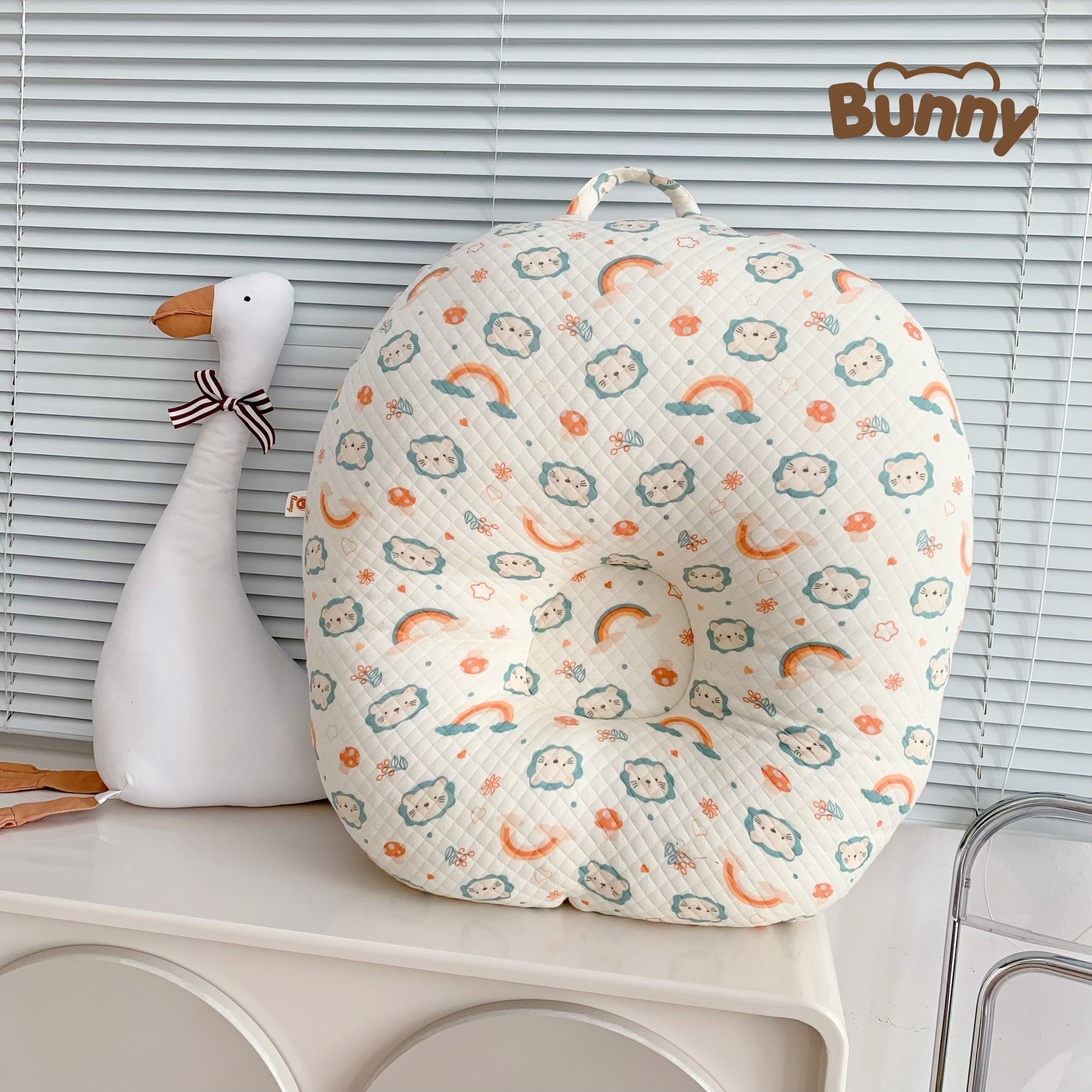 Mô tả Gối chống trào ngược KidsWorld Bunny trần bông chống nôn trớ an toàn cho bé sơ sinh mềm mại không bí nóng lưng - 11