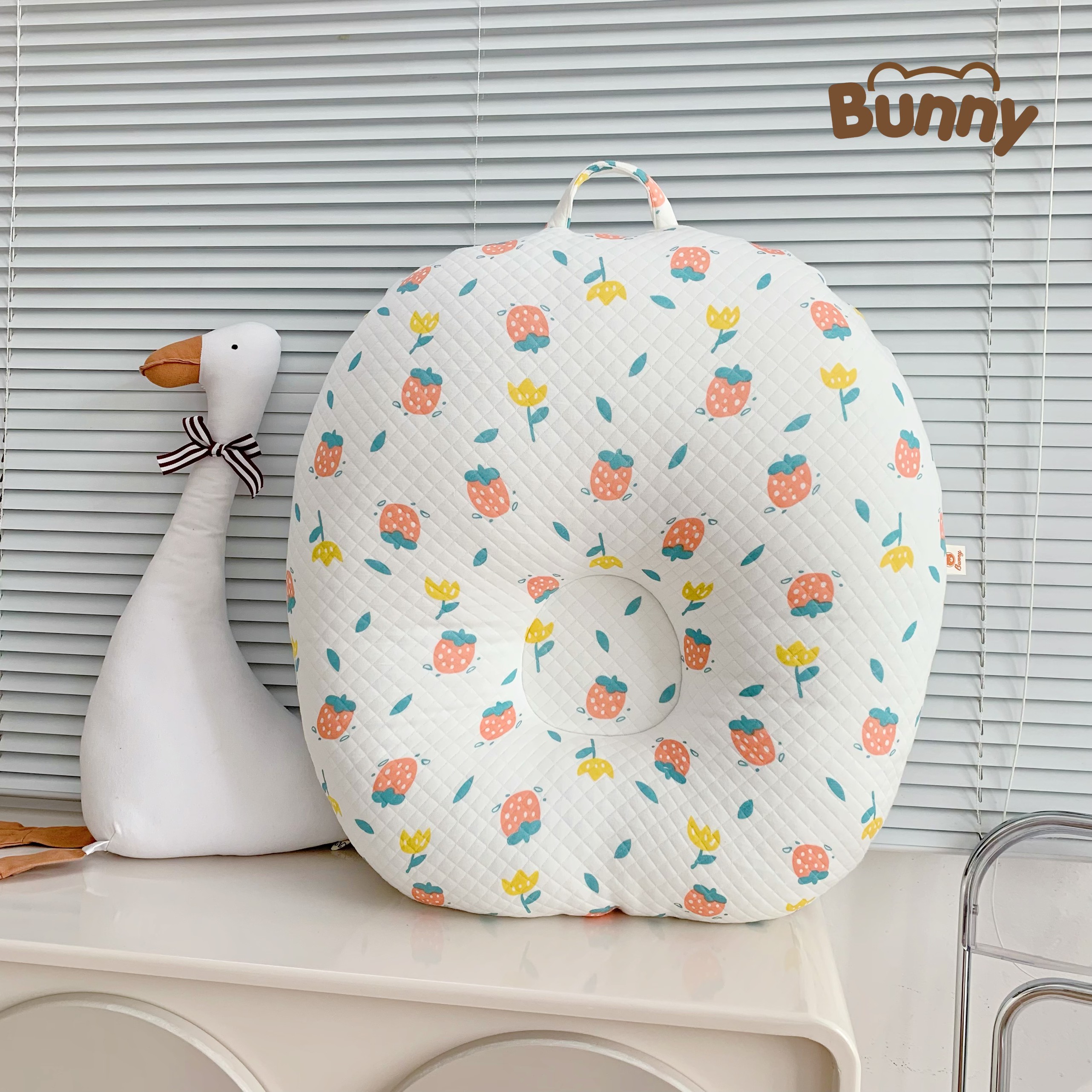 Mô tả Gối chống trào ngược KidsWorld Bunny trần bông chống nôn trớ an toàn cho bé sơ sinh mềm mại không bí nóng lưng - 6