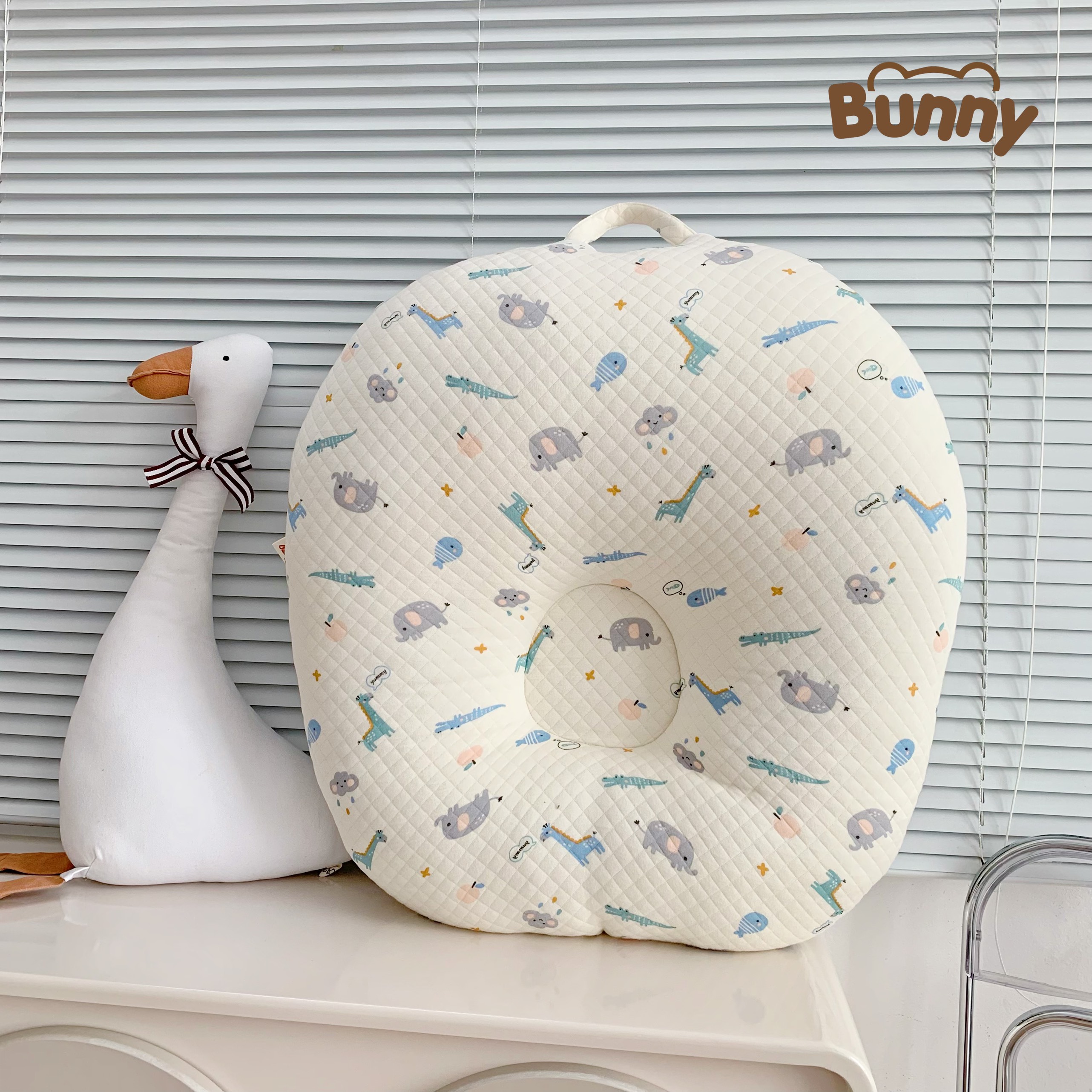 Mô tả Gối chống trào ngược KidsWorld Bunny trần bông chống nôn trớ an toàn cho bé sơ sinh mềm mại không bí nóng lưng - 7