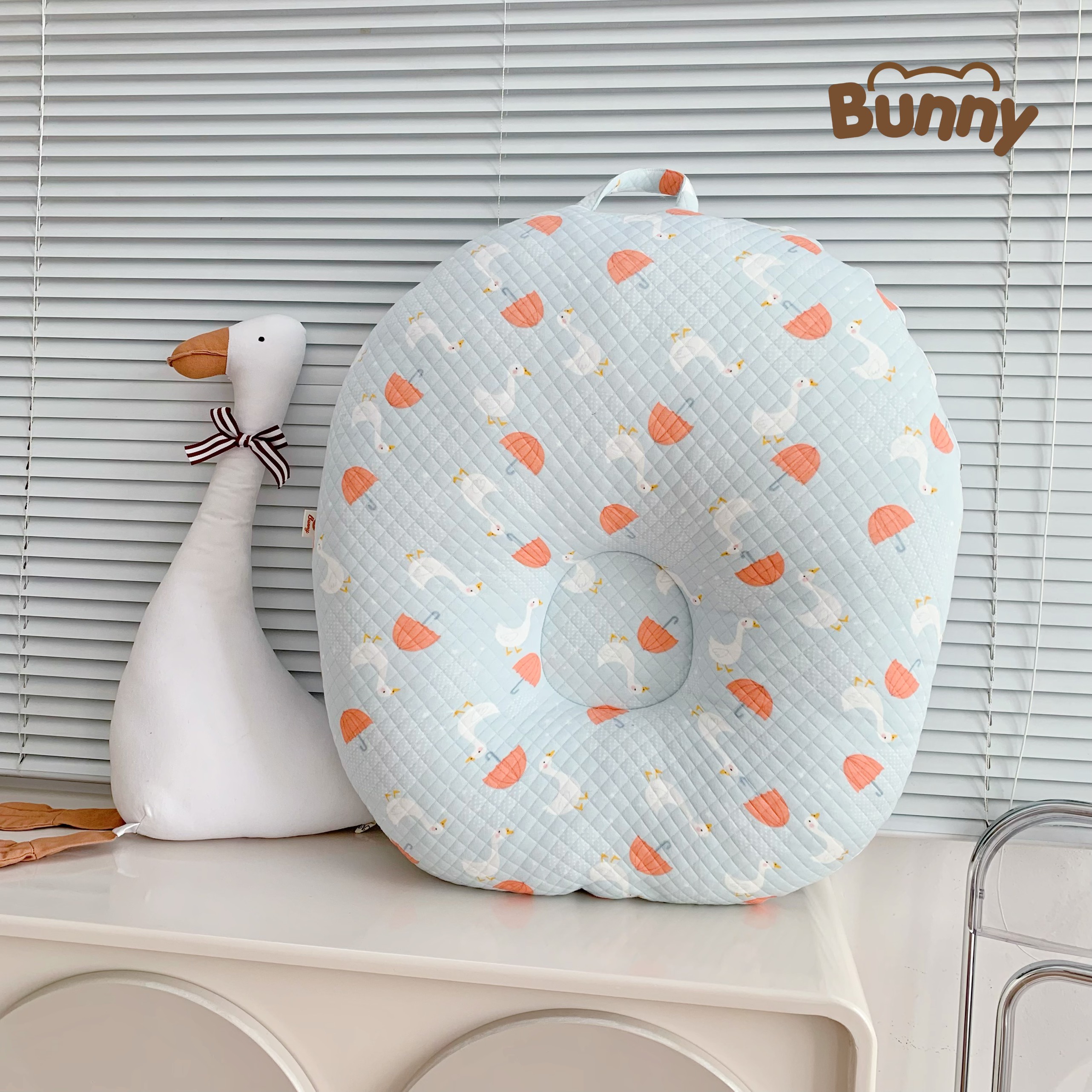 Mô tả Gối chống trào ngược KidsWorld Bunny trần bông chống nôn trớ an toàn cho bé sơ sinh mềm mại không bí nóng lưng - 8