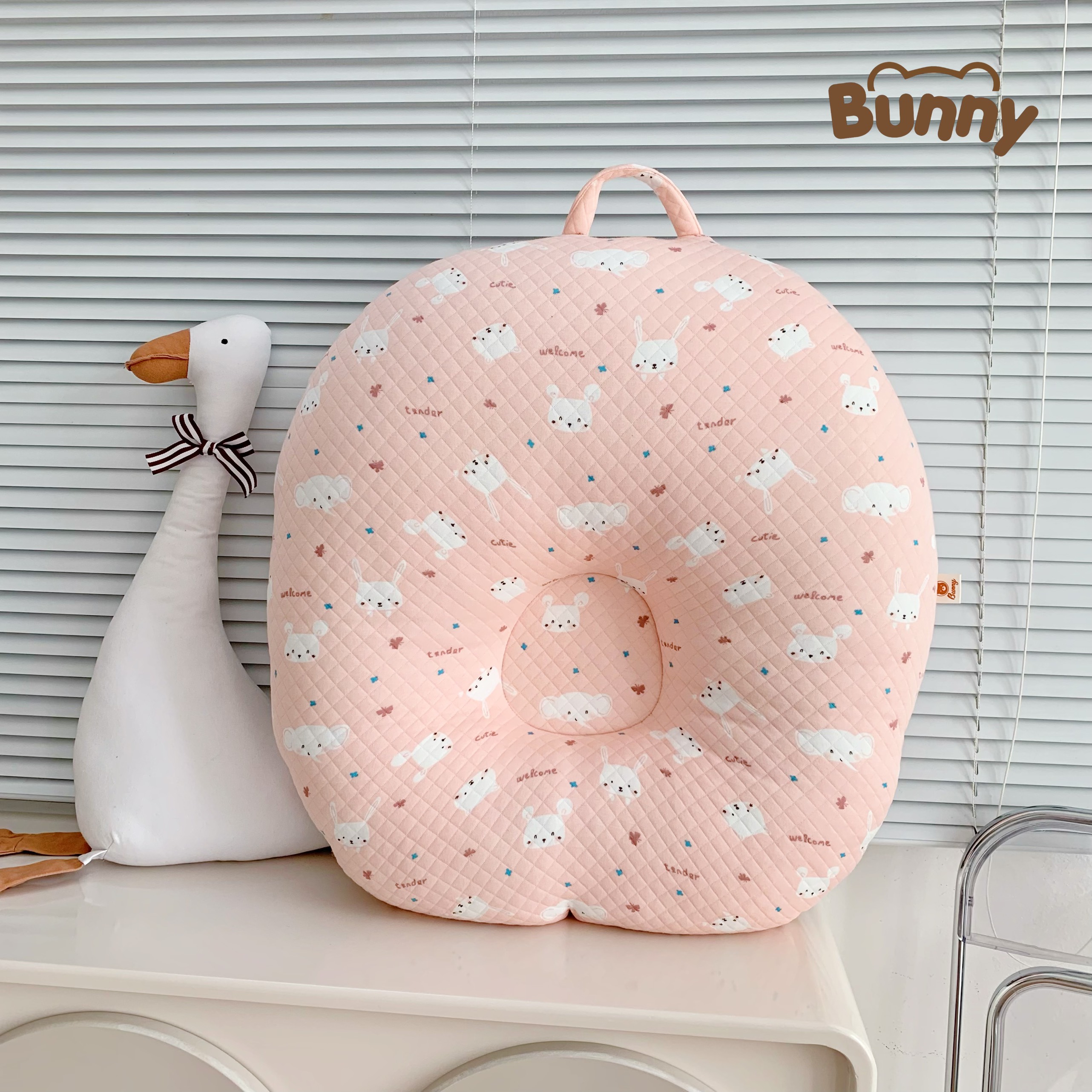 Mô tả Gối chống trào ngược KidsWorld Bunny trần bông chống nôn trớ an toàn cho bé sơ sinh mềm mại không bí nóng lưng - 9