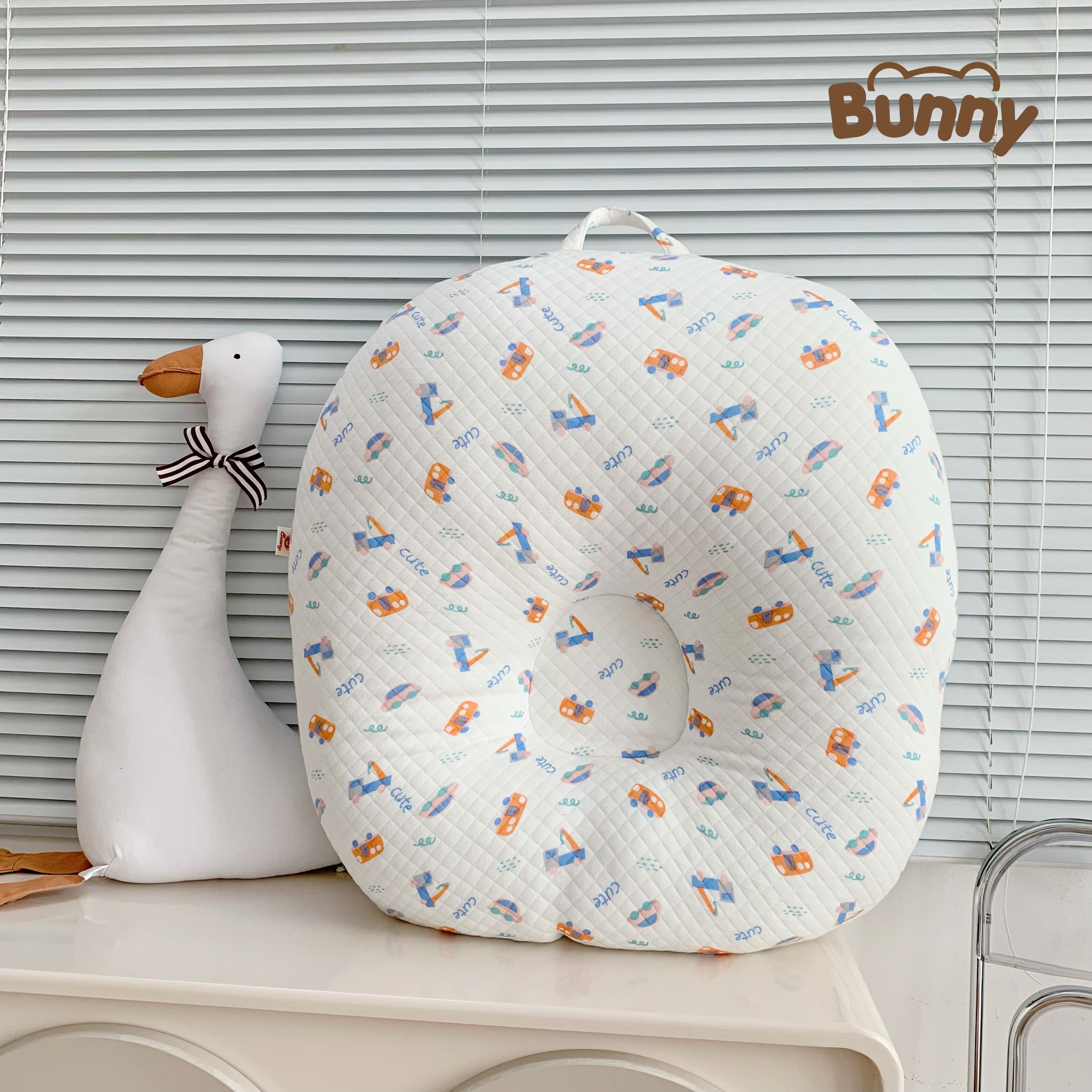 Mô tả Gối chống trào ngược KidsWorld Bunny trần bông chống nôn trớ an toàn cho bé sơ sinh mềm mại không bí nóng lưng - 10