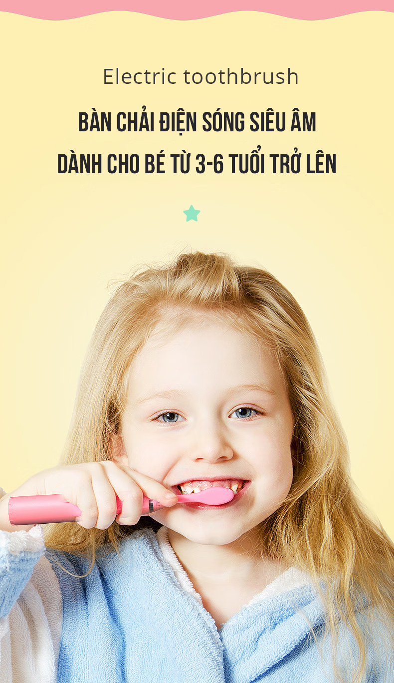 Mô tả Bàn Chải Sóng Âm Điện Dành Cho Trẻ Em Coclear CT6601 Thân Máy Kháng Nước - Hàng Chính Hãng - 3
