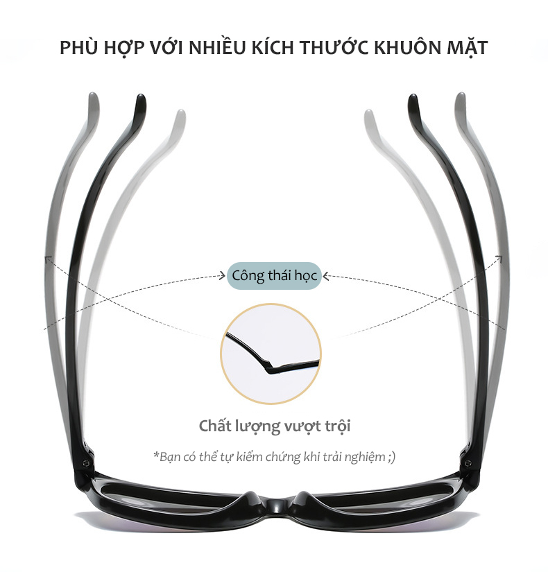 Mô tả Kính Chống Ánh Sáng Xanh Gọng Siêu Dẻo AORON Giảm Mỏi Mắt Chống Tia Bức Xạ, Hạn Chế Cận Thị Có Thể Thay Tròng AK146 - 10