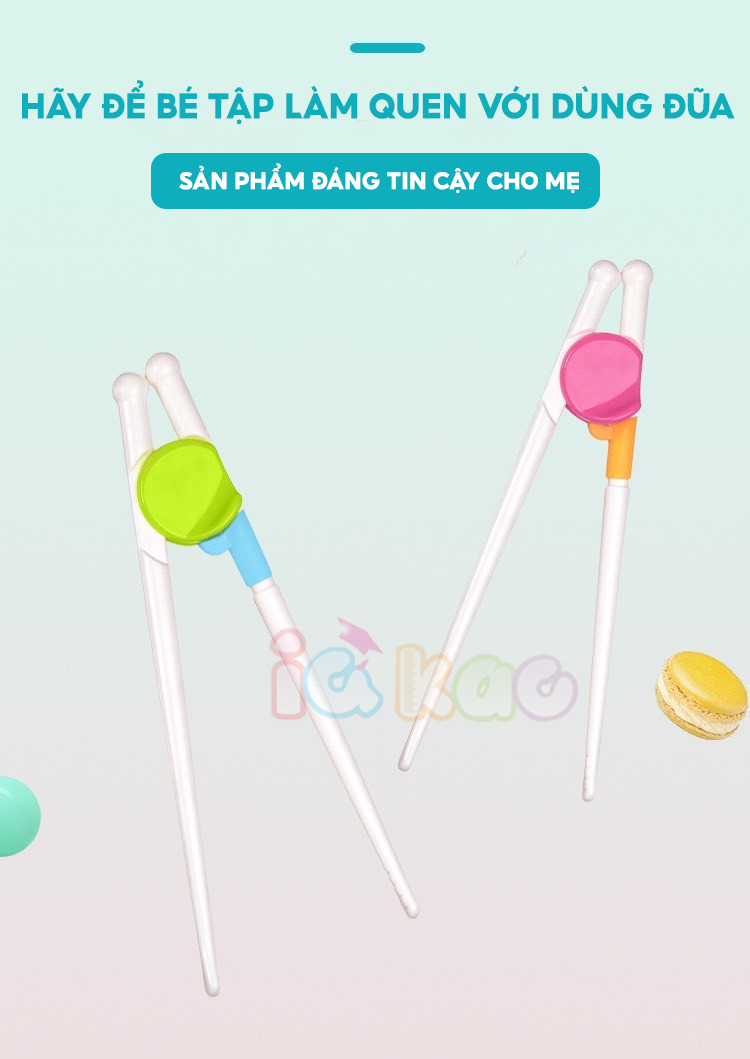 Mô tả Đũa Tập Ăn Cho Bé IQ Kao Tập Cầm Đũa Chuẩn Nhật, Nhựa An Toàn, Chịu Nhiệt Tốt, Chống Trượt, Dành Cho Trẻ Từ 2 Tuổi - 1