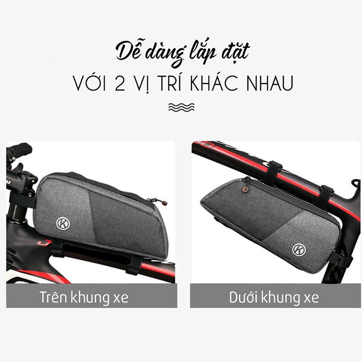 Mô tả Túi Treo Xe Đạp Thể Thao Địa Hình Chống Nước Size Lớn 26cm A02 Chính Hãng Amalife - 2