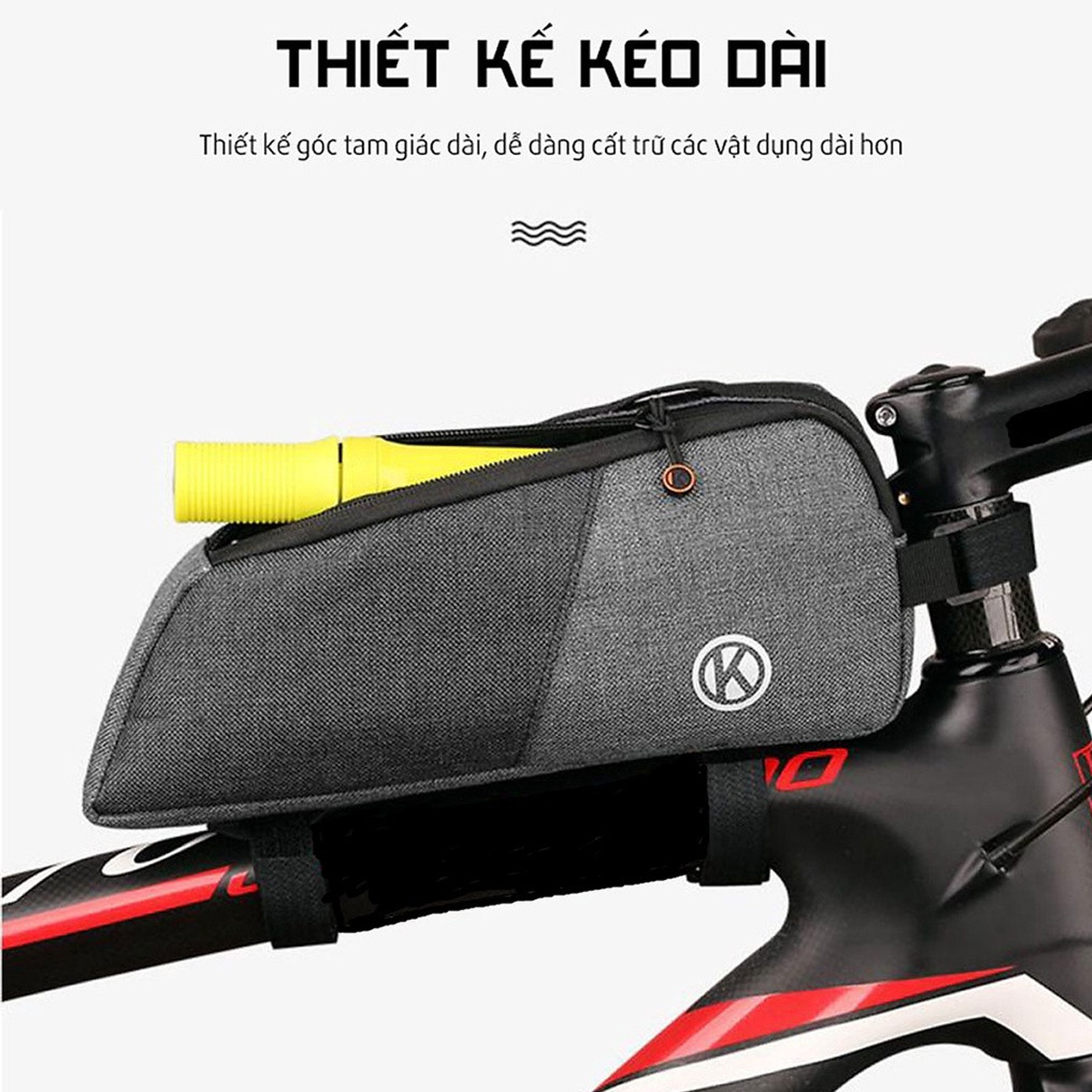 Mô tả Túi Treo Xe Đạp Thể Thao Địa Hình Chống Nước Size Lớn 26cm A02 Chính Hãng Amalife - 3