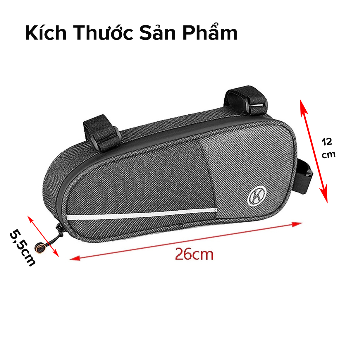 Mô tả Túi Treo Xe Đạp Thể Thao Địa Hình Chống Nước Size Lớn 26cm A02 Chính Hãng Amalife - 4