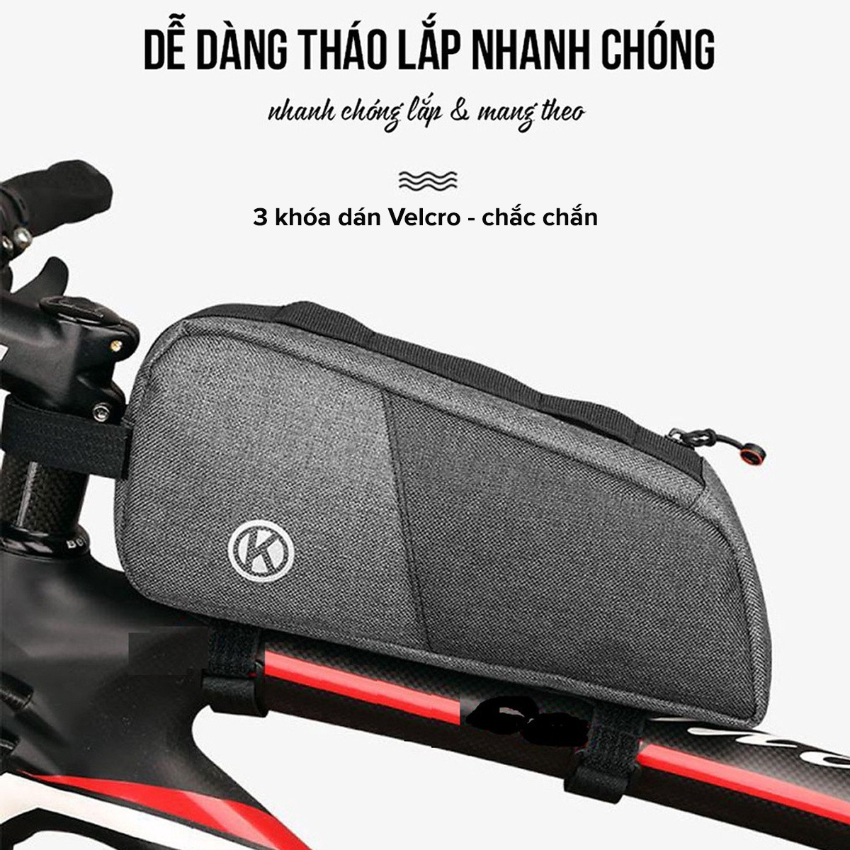 Mô tả Túi Treo Xe Đạp Thể Thao Địa Hình Chống Nước Size Lớn 26cm A02 Chính Hãng Amalife - 5