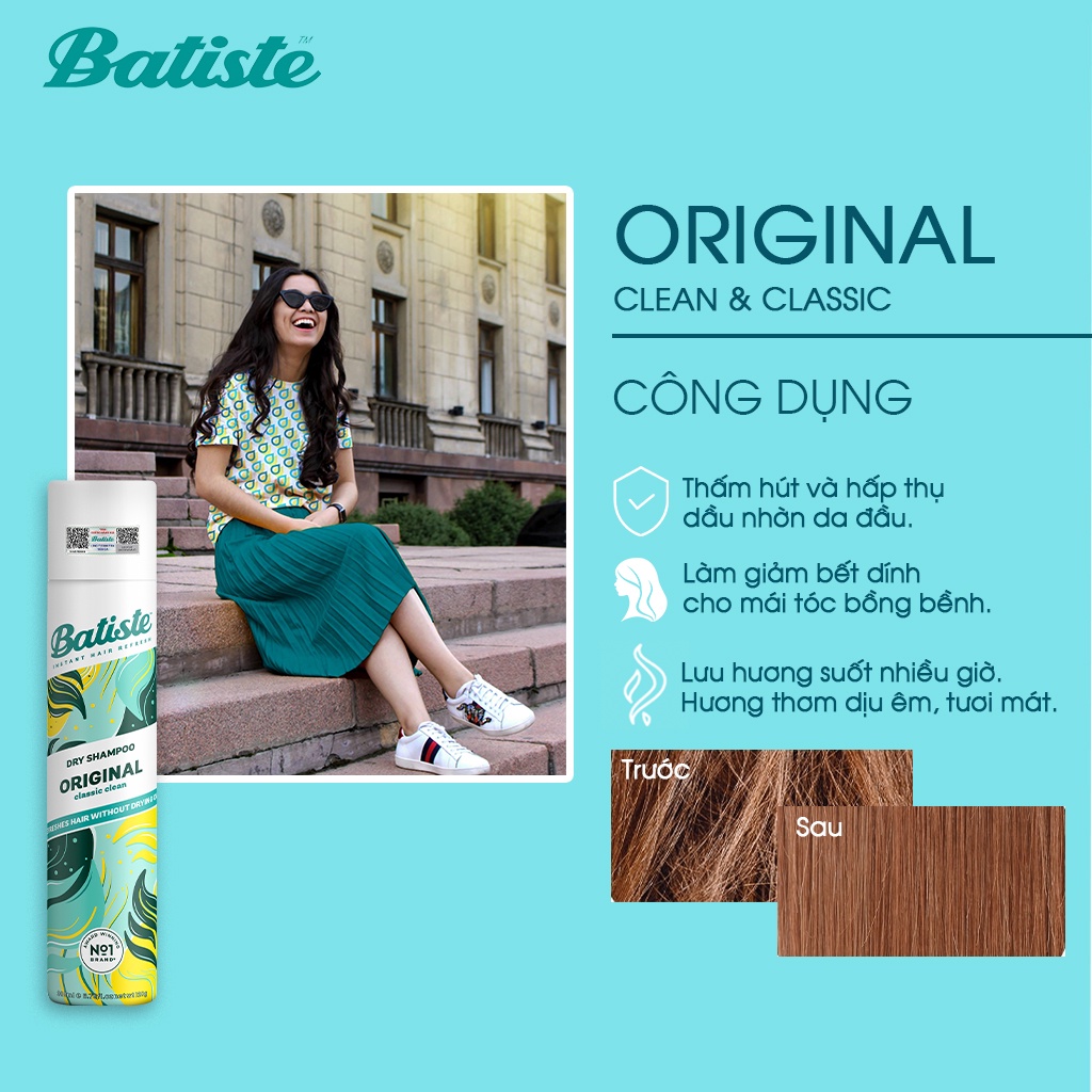Mô tả Dầu Gội Khô Batiste Dry Shampoo Thơm Mát, Bồng Bềnh 200ml Daily Beauty - 4