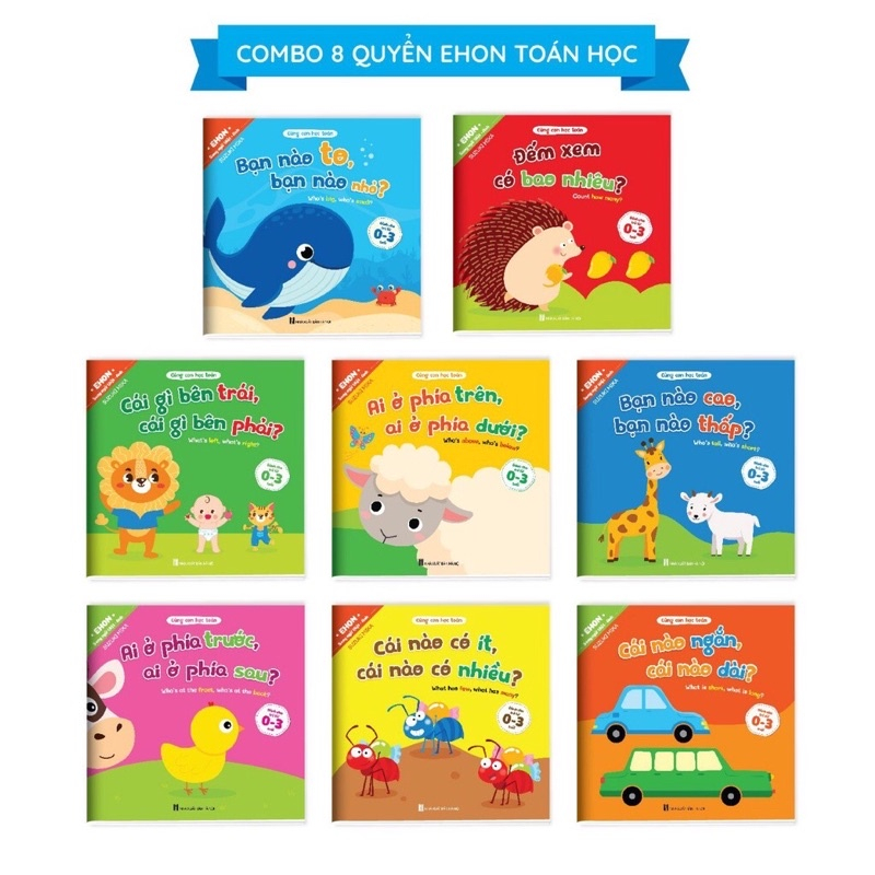 Mô tả Sách - Ehon Toán Học Đầu Đời Cho Bé 0-3 Tuổi - Song Ngữ Việt Anh - 1