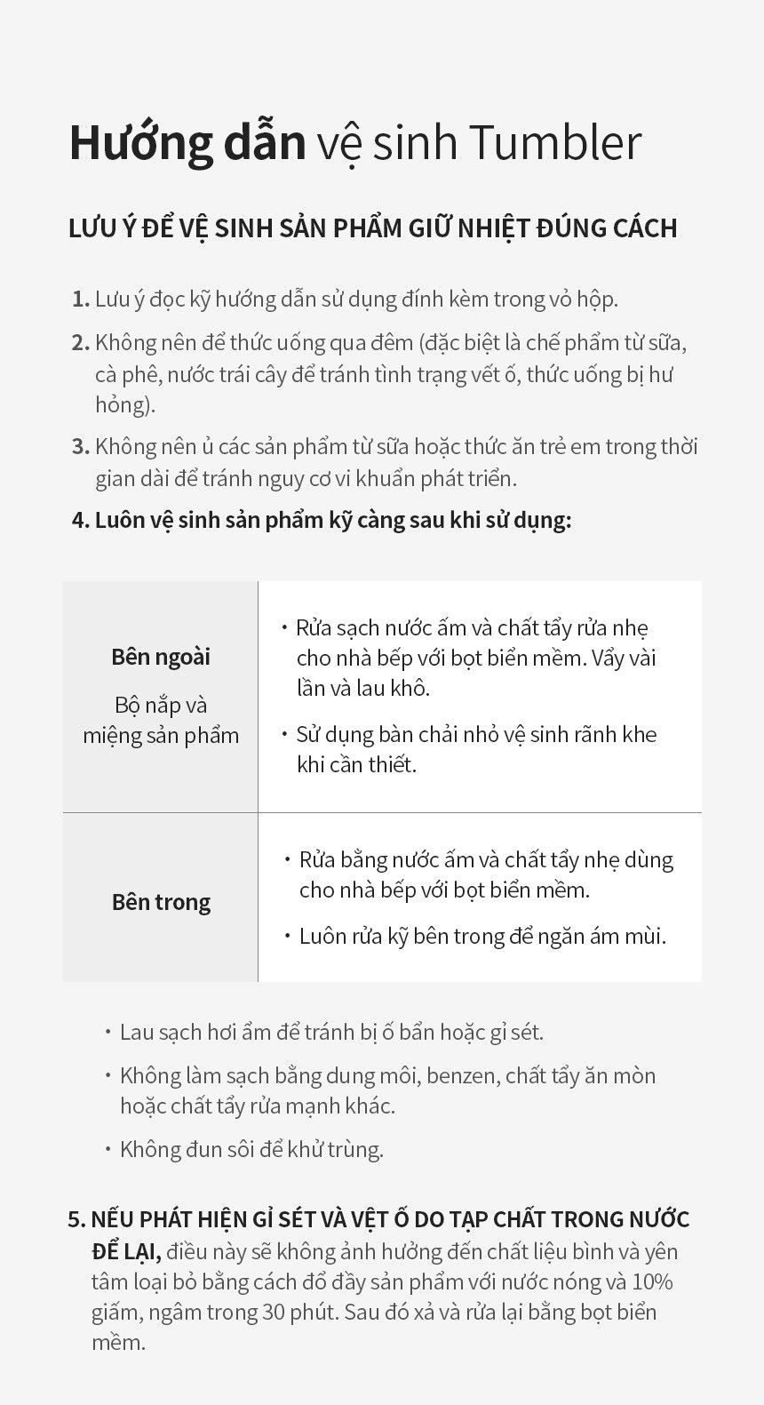 Lưu ý sử dụng ly giữ nhiệt LocknLock