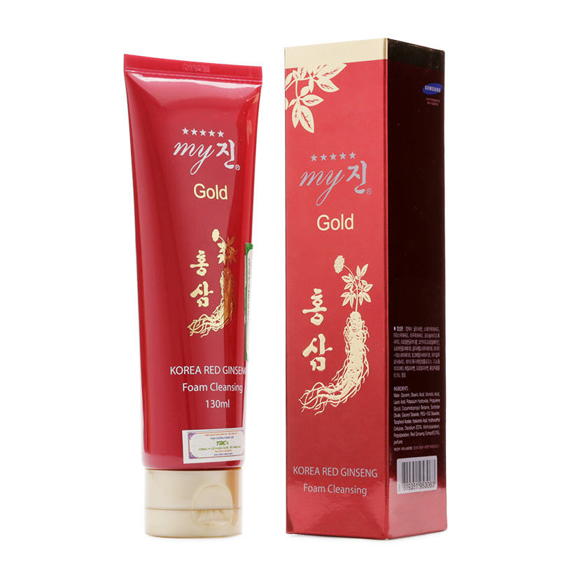 Mô tả Sữa rửa mặt sâm đỏ My Gold Korea Red Ginseng Foam Cleanser TAC 130ml - 1
