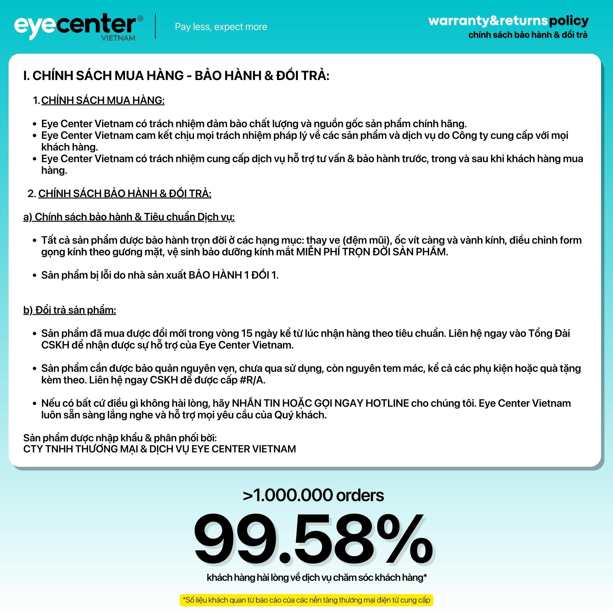 Mô tả Gọng kính nam nữ chính hãng EYECENTER C26S nhựa dẻo nhập khẩu by Eye Center Vietnam - 3