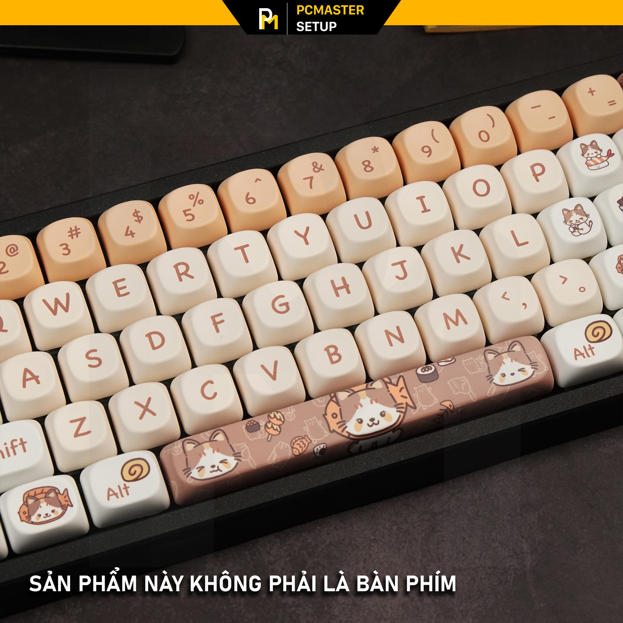 Keycap MOA pbt MeoMeo in dyesub không mờ họa tiết, nút keycaps bàn phím ...