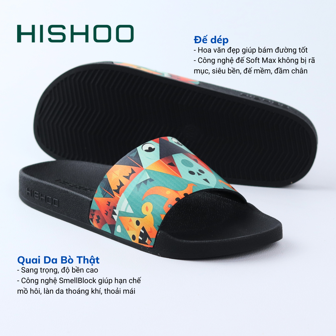 Mô tả Dép quai ngang slipper Kẹo hay bị ghẹo cao cấp nam, nữ HISHOO siêu nhẹ da Bò thời trang size 36-45 U113 - 4