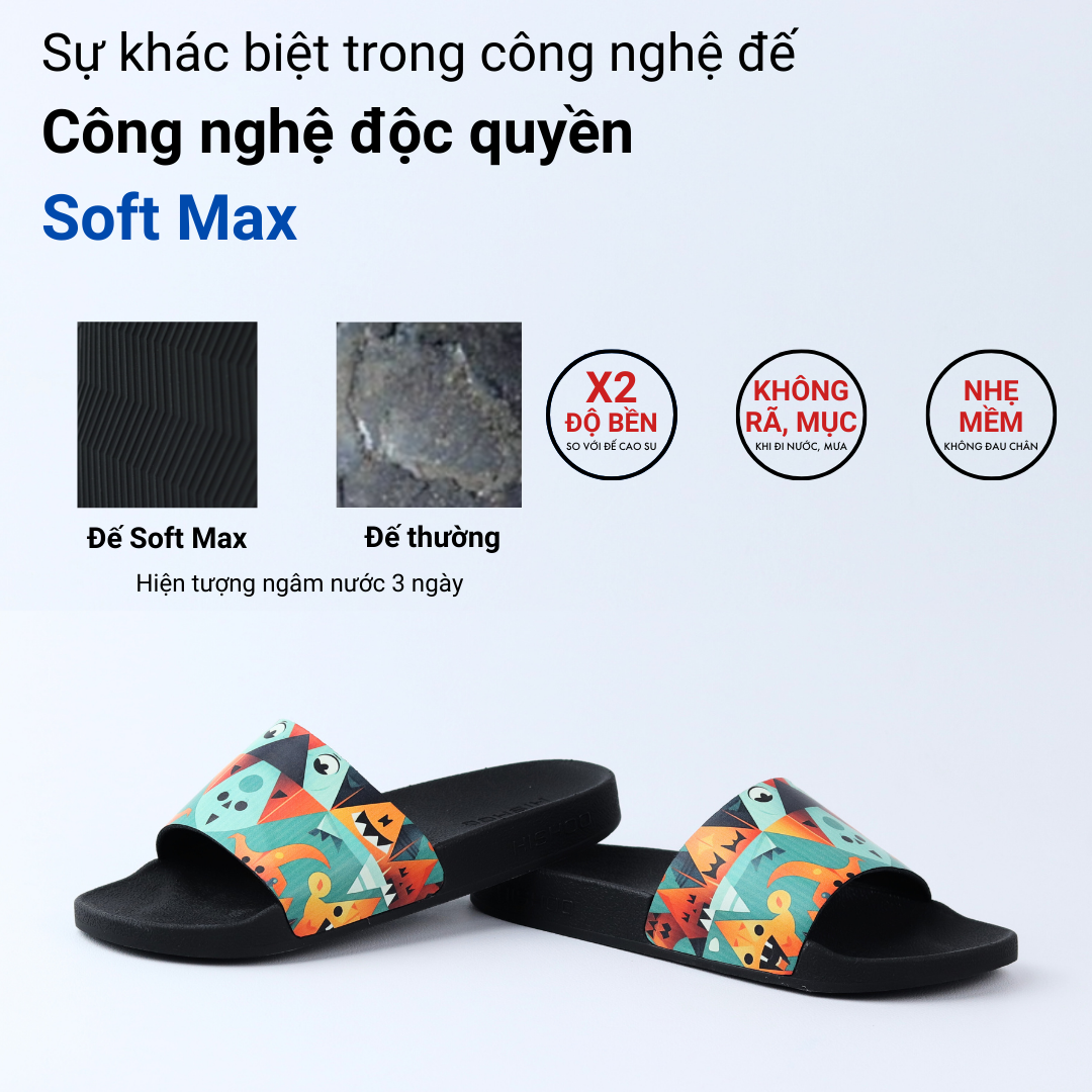 Mô tả Dép quai ngang slipper Kẹo hay bị ghẹo cao cấp nam, nữ HISHOO siêu nhẹ da Bò thời trang size 36-45 U113 - 6