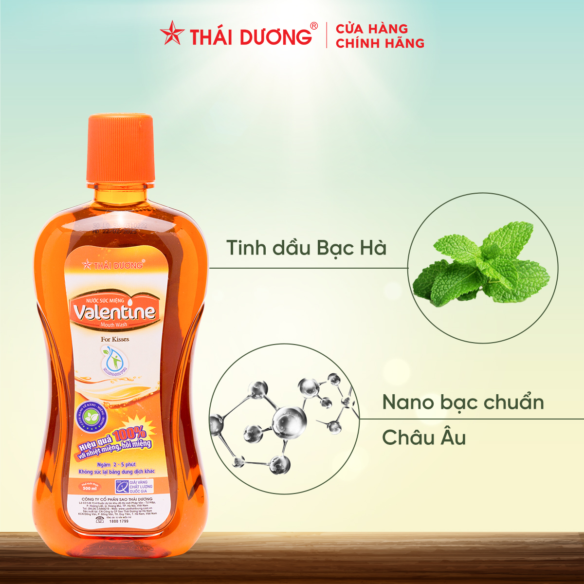 Mô tả Nước súc miệng Valentine ngăn ngừa nhiệt miệng, hôi miệng, sâu răng dành cho người lớn, trẻ em - 1