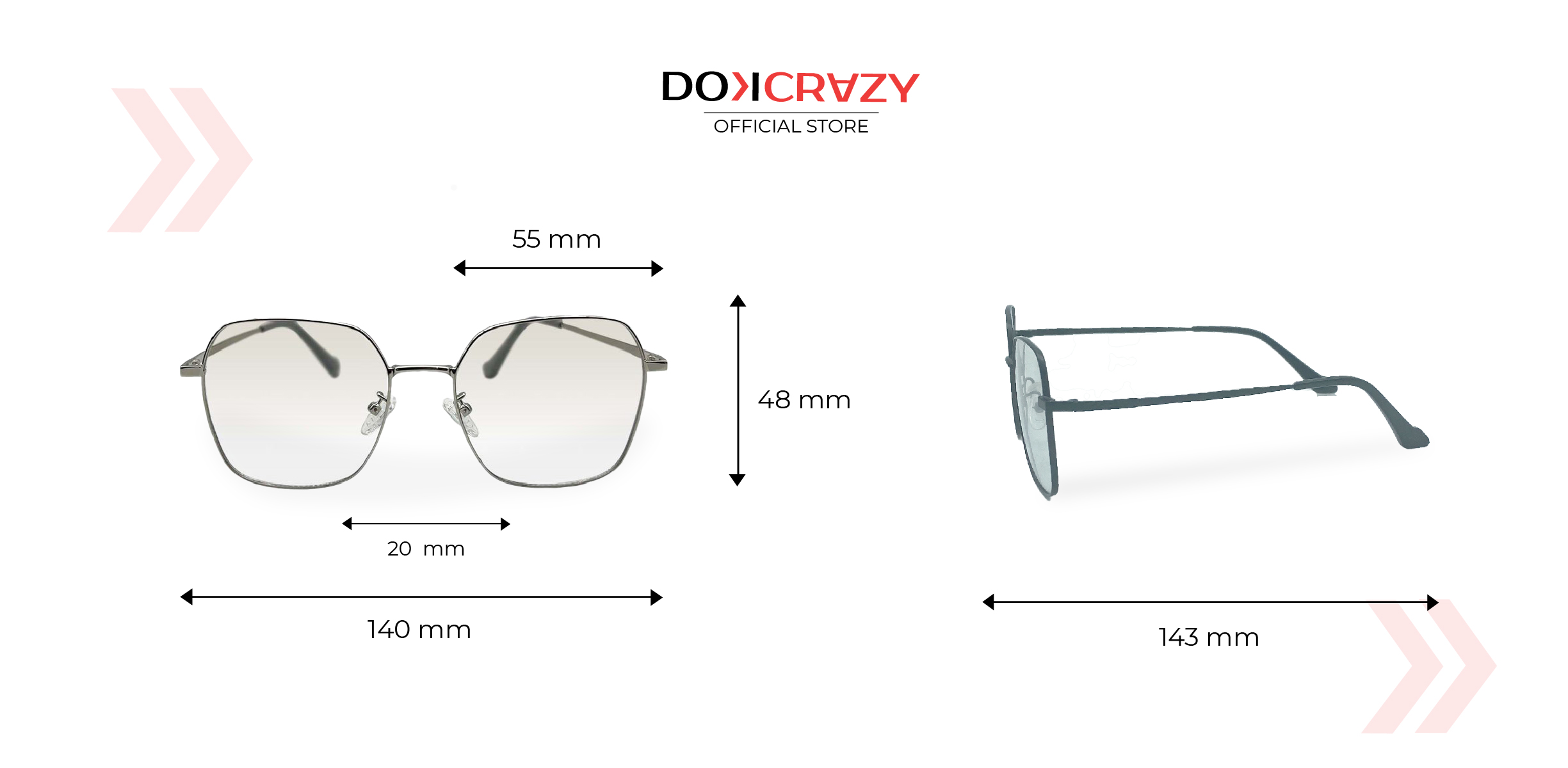 Mô tả Gọng Kính Thời Trang DOKCRAZY SUNIM Đổi Màu Nhẹ Khi Ra Nắng, Chống UV, Tia Cực Tím Kim Loại - 1