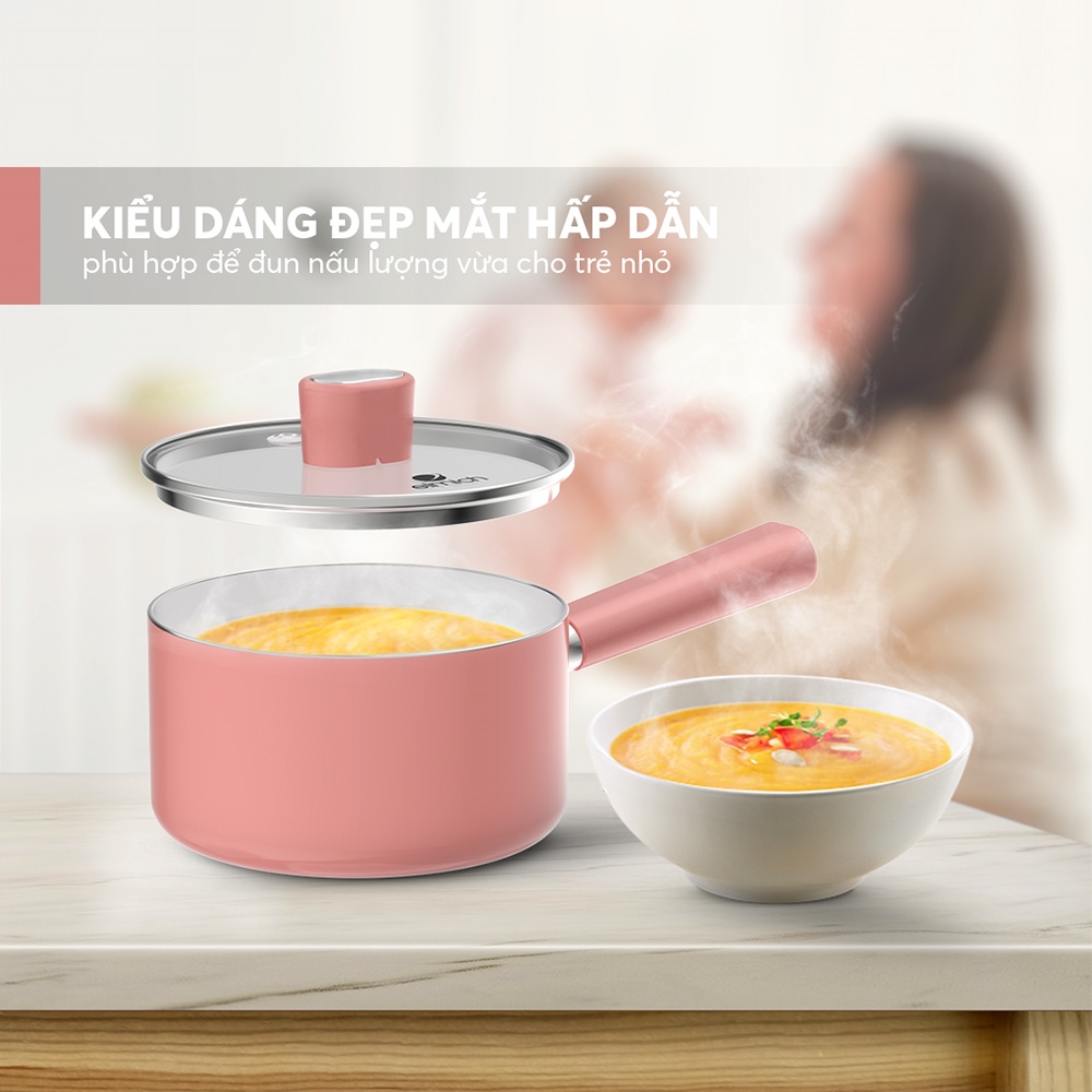 Mô tả Bộ nồi chảo chống dính sứ Elmich Baby EL 1168 - 7