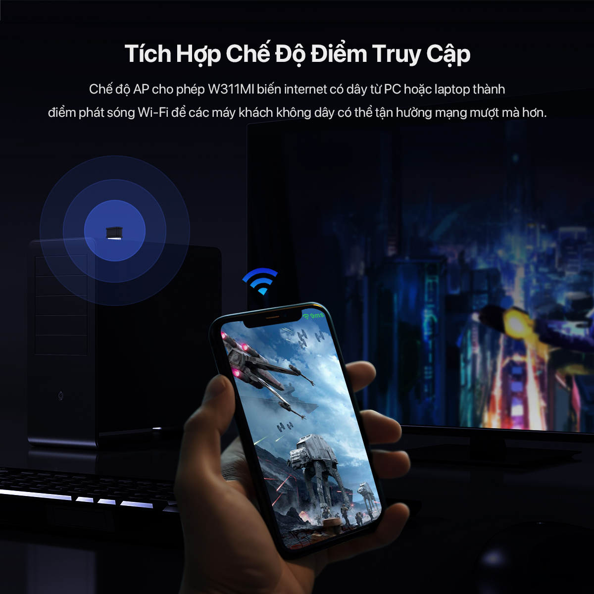 Mô tả Bộ Chuyển Đổi USB WiFi Tenda W311MI AX300Mbps- Hàng Chính Hãng - 4