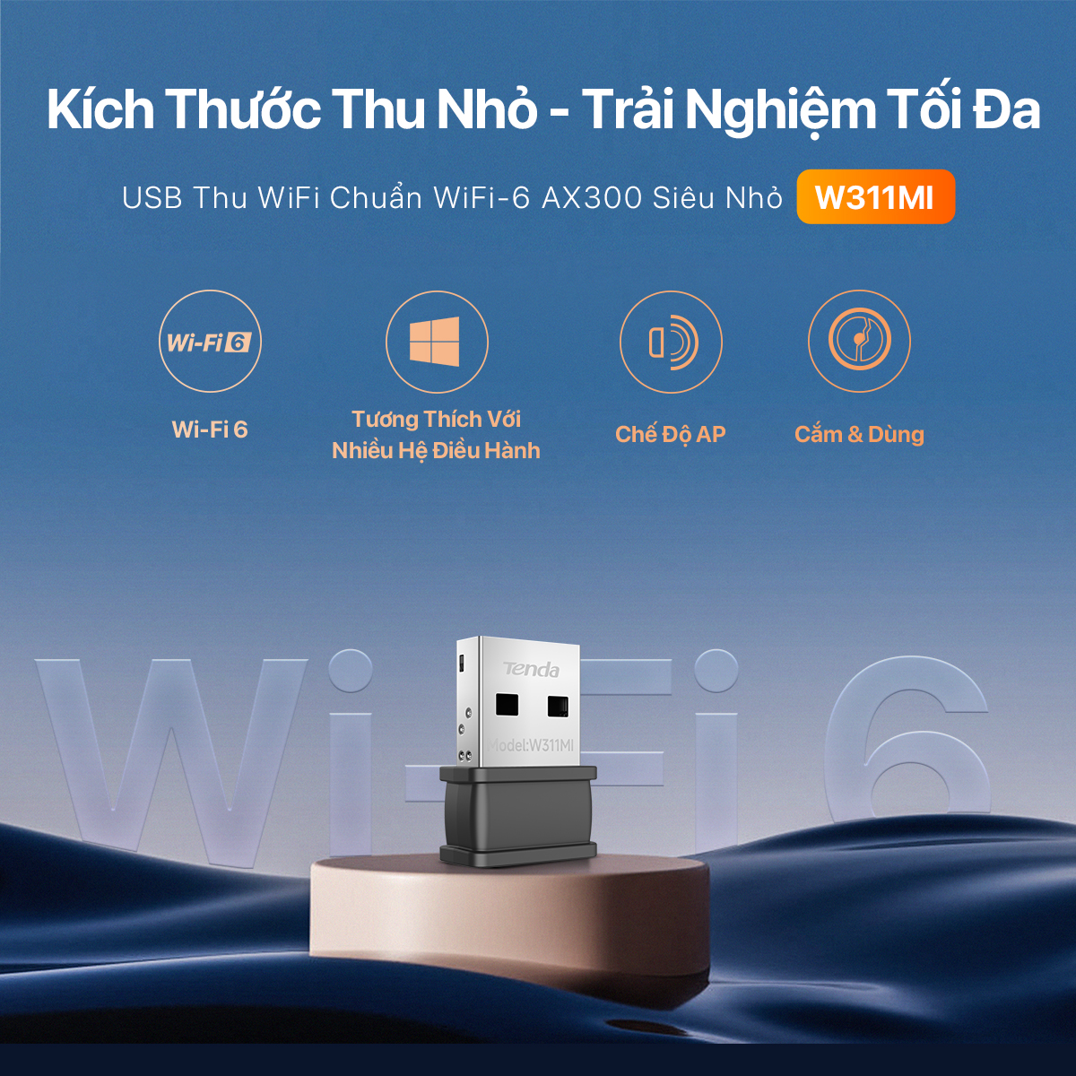 Mô tả Bộ Chuyển Đổi USB WiFi Tenda W311MI AX300Mbps- Hàng Chính Hãng - 8