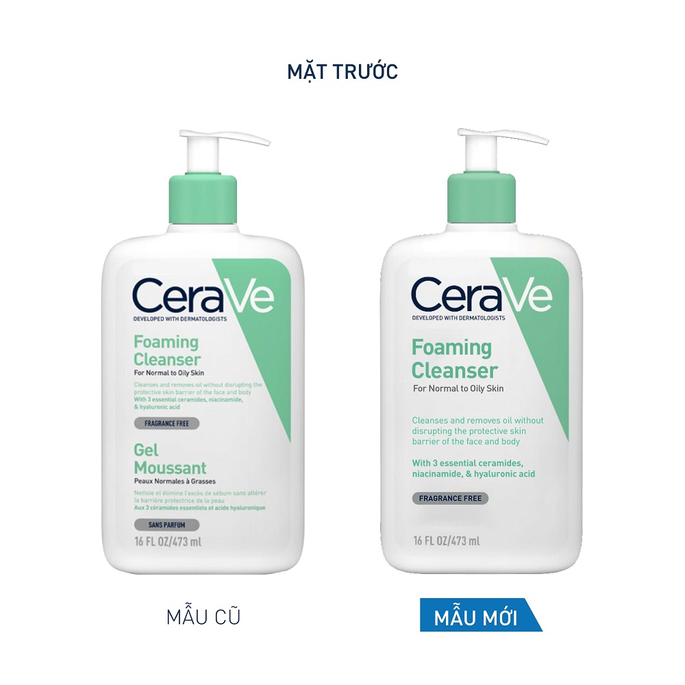 Mô tả Sữa Rửa Mặt CeraVe Foaming Cleanser Giúp Làm Sạch Sâu Dành Cho Da Dầu 473ml - 1