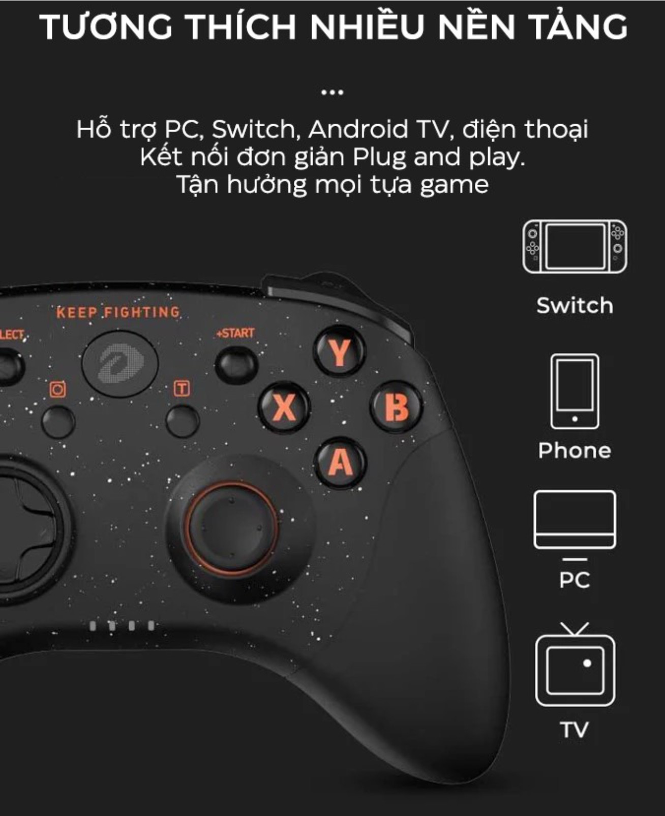 Mô tả Tay cầm game Dareu H101X Hồng / Đen không dây ( Pin sạc 650mAh, Bluetooth 5.0 ,Dây Type-C ) - 1