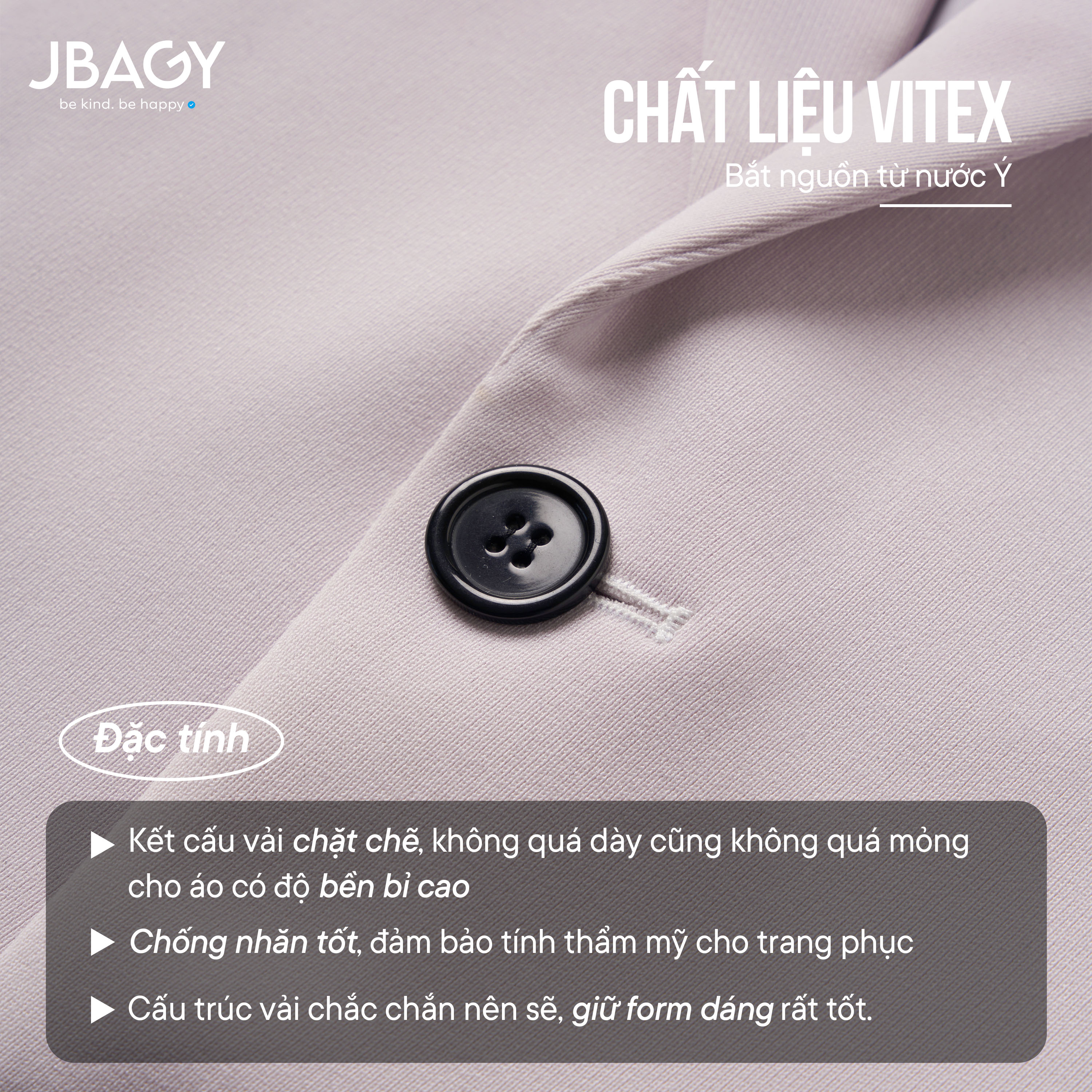 Mô tả Áo khoác blazer nam JBAGY Classic 3 lớp dầy dặn, có đệm vai tinh tế phong cách Hàn Quốc JK007 - 7