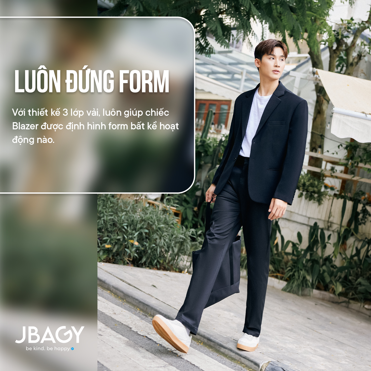 Mô tả Áo khoác blazer nam JBAGY Classic 3 lớp dầy dặn, có đệm vai tinh tế phong cách Hàn Quốc JK007 - 10