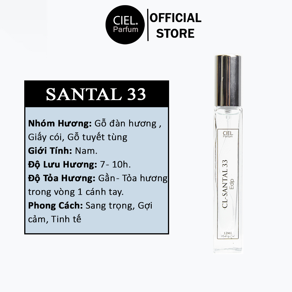 Mô tả Nước hoa nam cao cấp CL Santal 33 Edp chính hãng CIEL Parfum phong cách Sang trọng, gợi cảm, tinh tế - 1