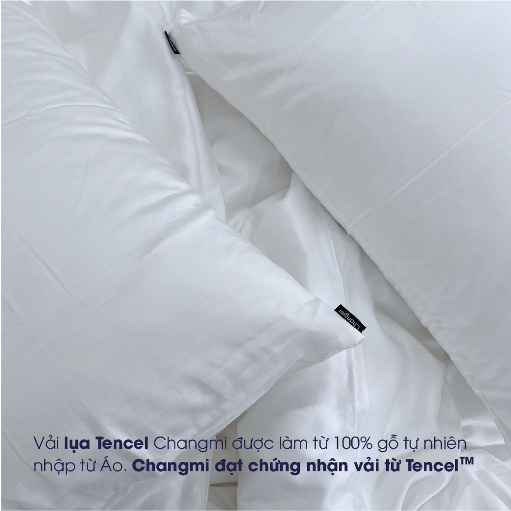 Mô tả Vỏ Gối Ôm lụa Cotton Tencel trắng trơn 100% tự nhiên Changmi Bedding - 40 x 110 cm (1 chiếc) - 2