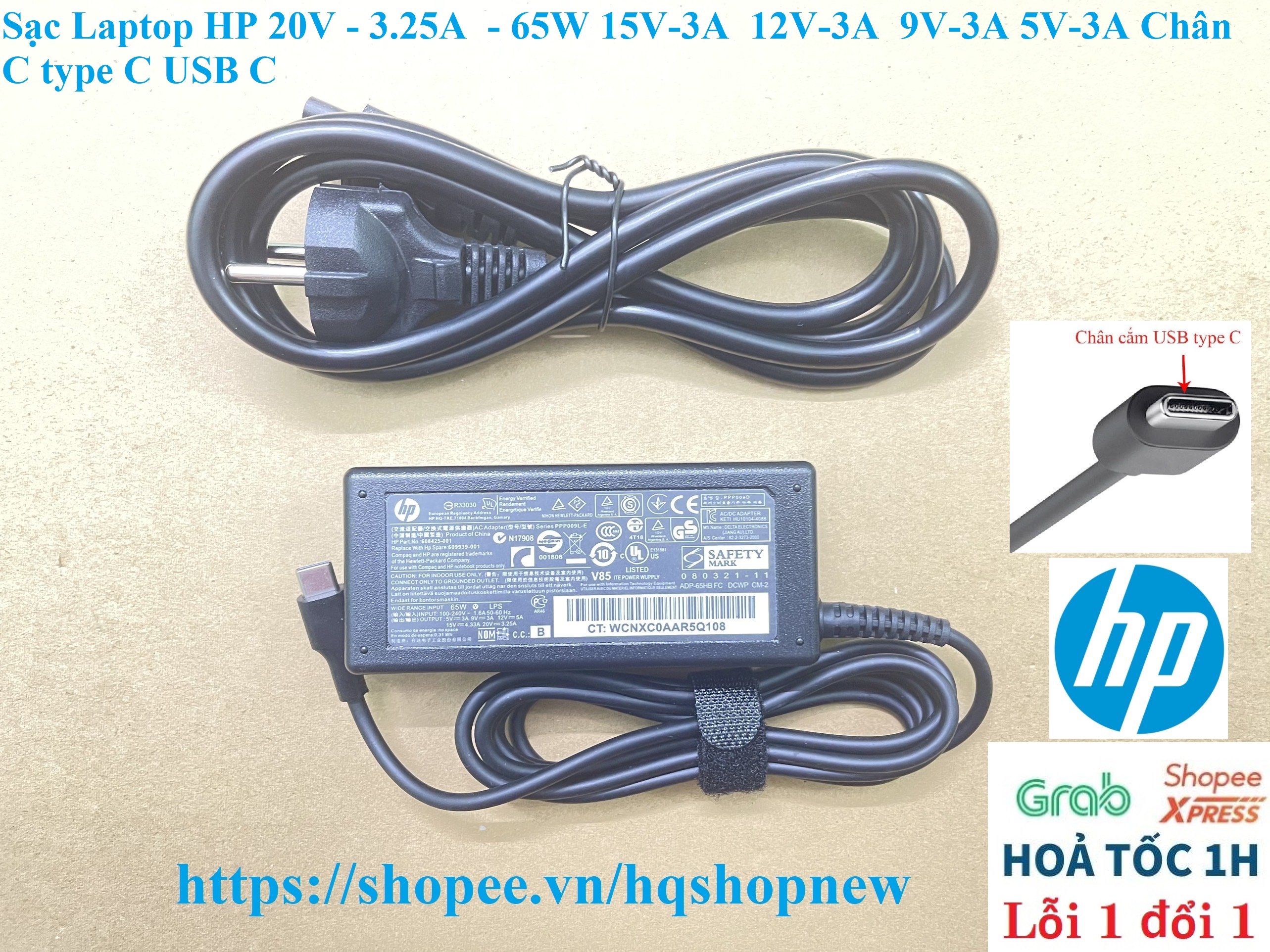 ⚡️ Sạc Laptop HP 20V 65W 15V-3A 12V-3A 9V-3A 5V-3A