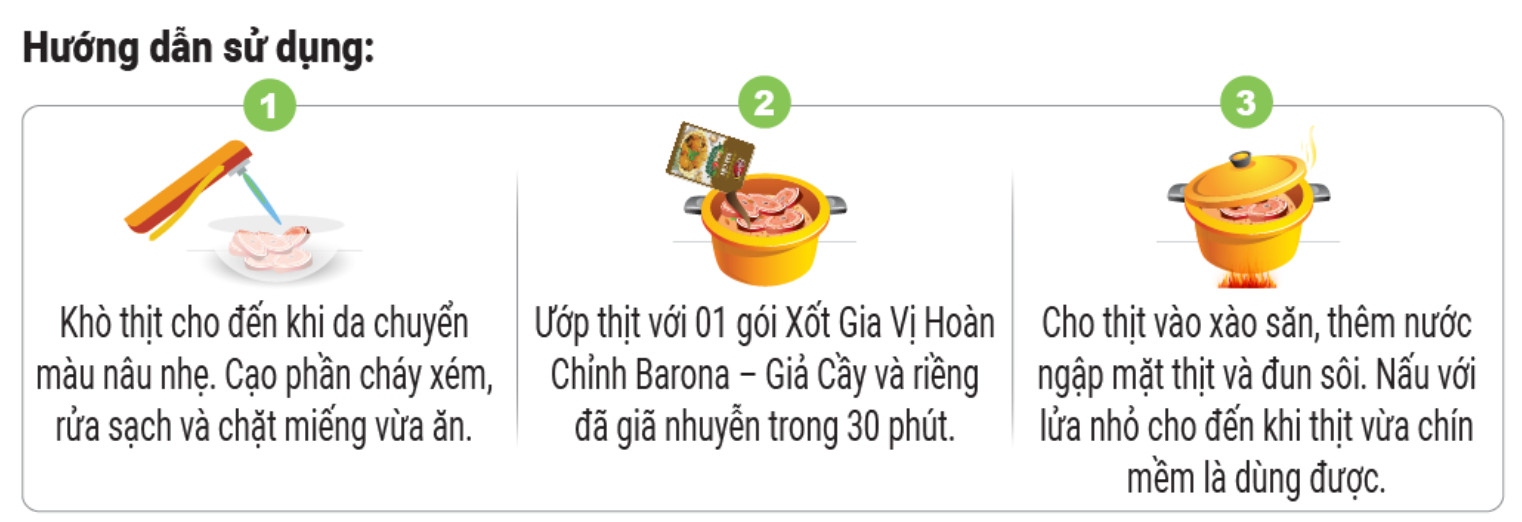 Mô tả Gia vị Giả Cầy Barona 80g ướp ngon chuẩn vị không cần nêm nếm - 3