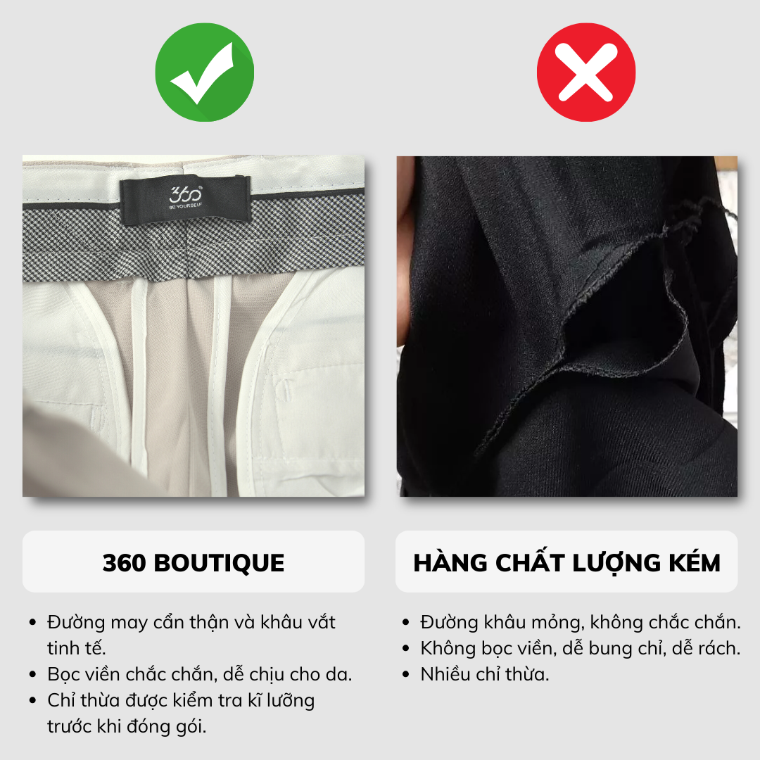 Mô tả Quần dài nam màu xám hàng xưởng xuất dư quần tây dài form slimcrop vải dày dặn chống nhăn quần âu cạp ép cao cấp - 2