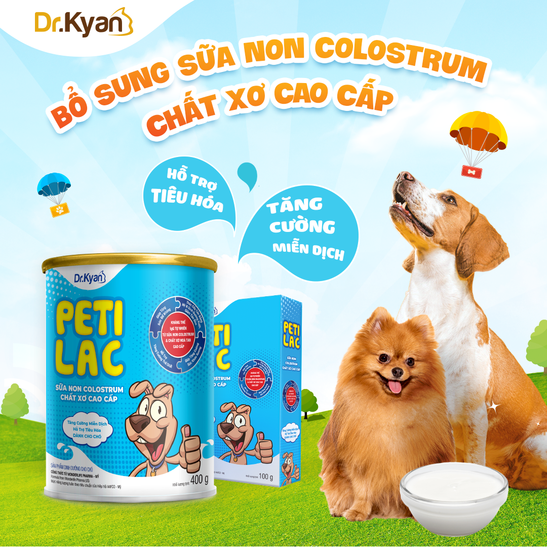 Mô tả DrKyan - Sữa bột dinh dưỡng PETILAC - Bổ sung sữa non Colostrum & Chất xơ cao cấp cho chó 100g - 1
