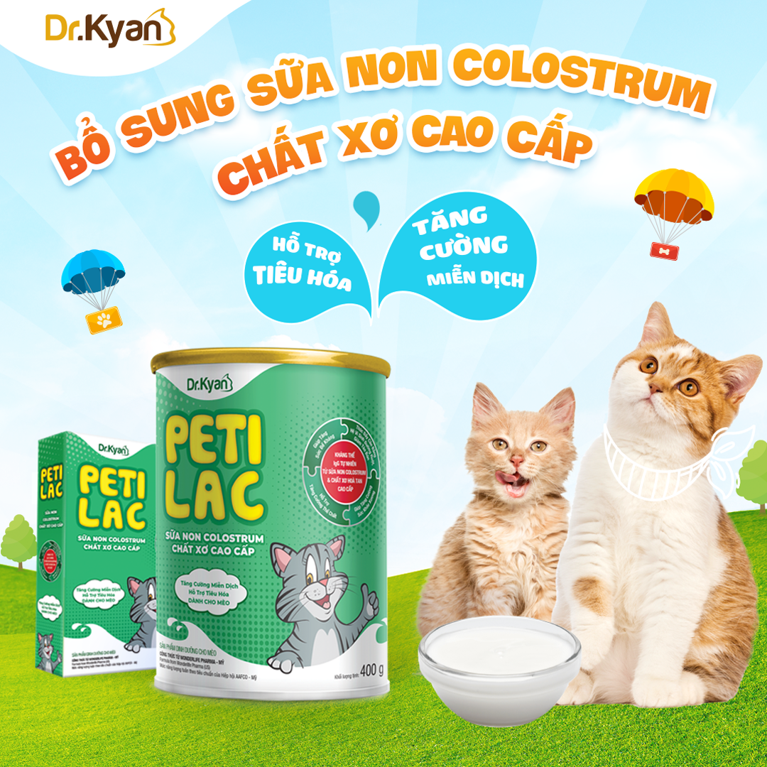 Mô tả DrKyan - Sữa bột dinh dưỡng PETILAC - Bổ sung sữa non Colostrum & Chất xơ cao cấp cho mèo 100g - 1