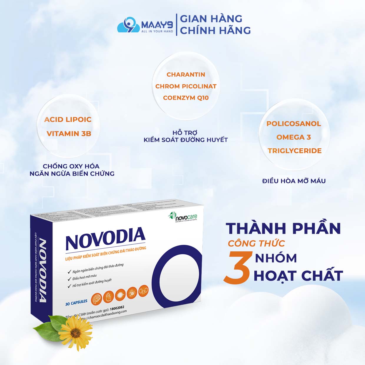 Novocare Novodia phòng ngừa đái tháo đường, biến chứng dái tháo đường ...