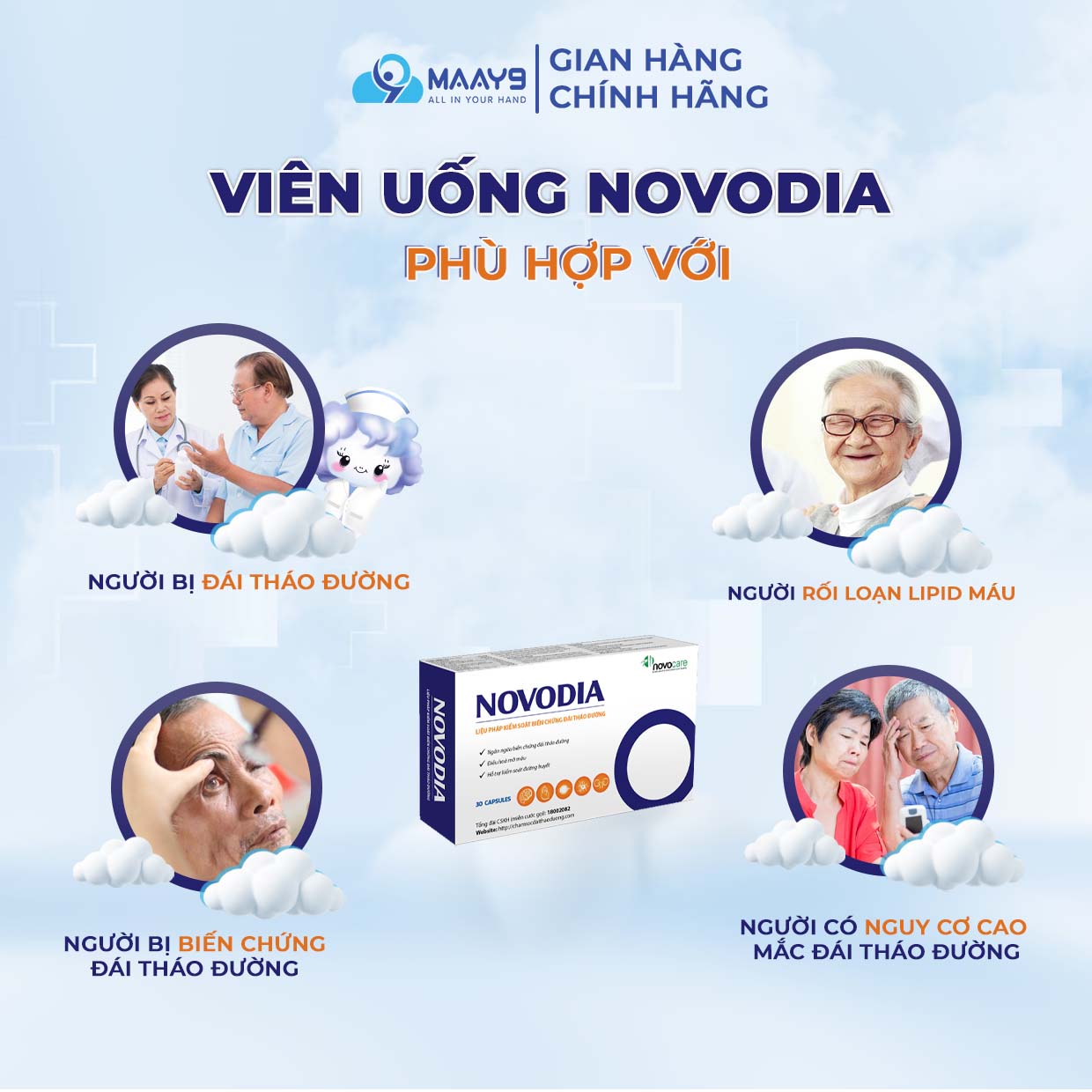 Novocare Novodia phòng ngừa đái tháo đường, biến chứng dái tháo đường ...