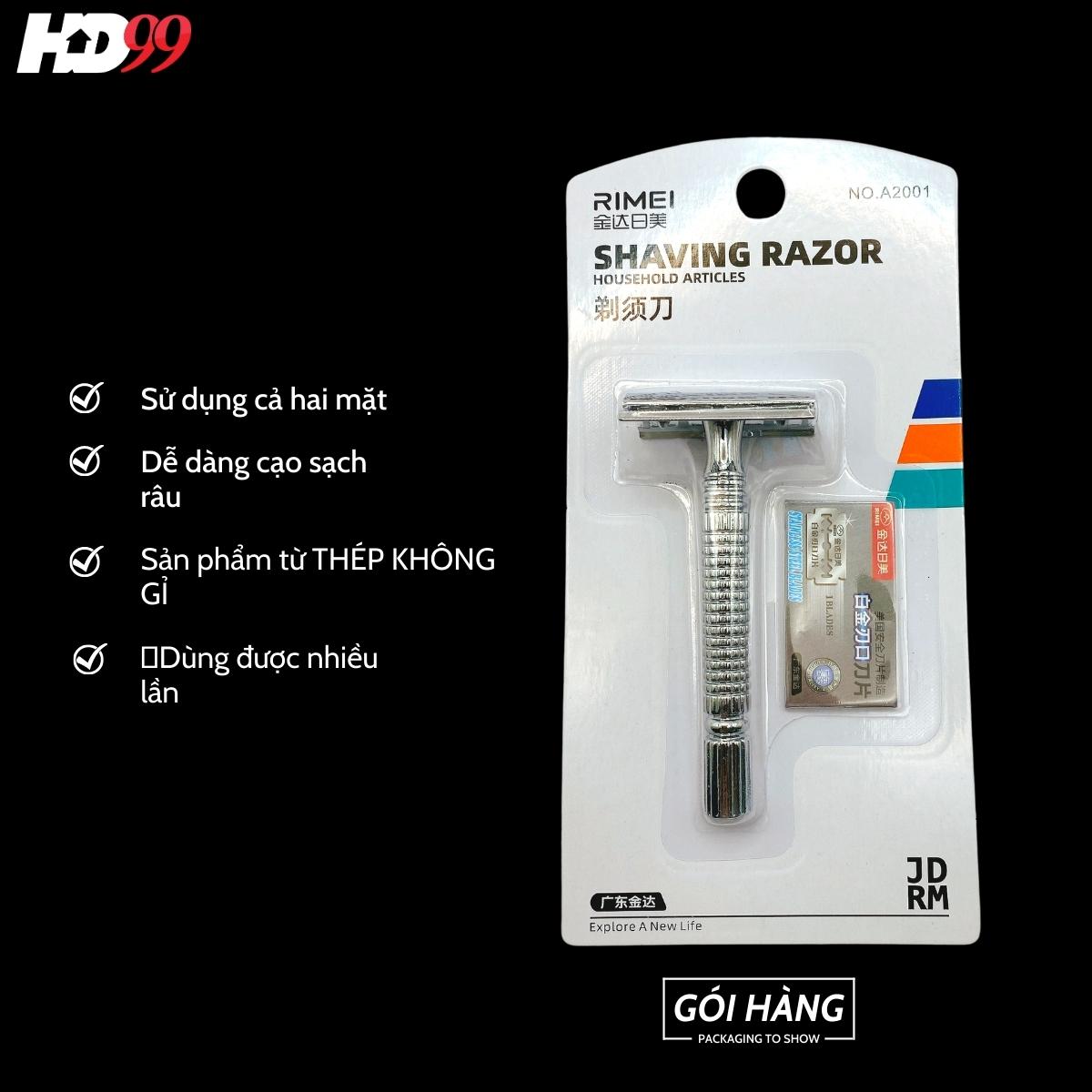 Dao Cạo Râu Inox Lưỡi Lam Không Gỉ RIMEI A2001, Dụng Cụ Cạo Râu Cổ Điển ...