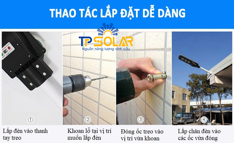 Mô tả Đèn Đường Liền Thể Năng Lượng Mặt Trời TP SOLAR TP-D200 Công Suất 200W Cảm Biến Chuyển Động, Chống Nước IP68 - BH 3 Năm - 5