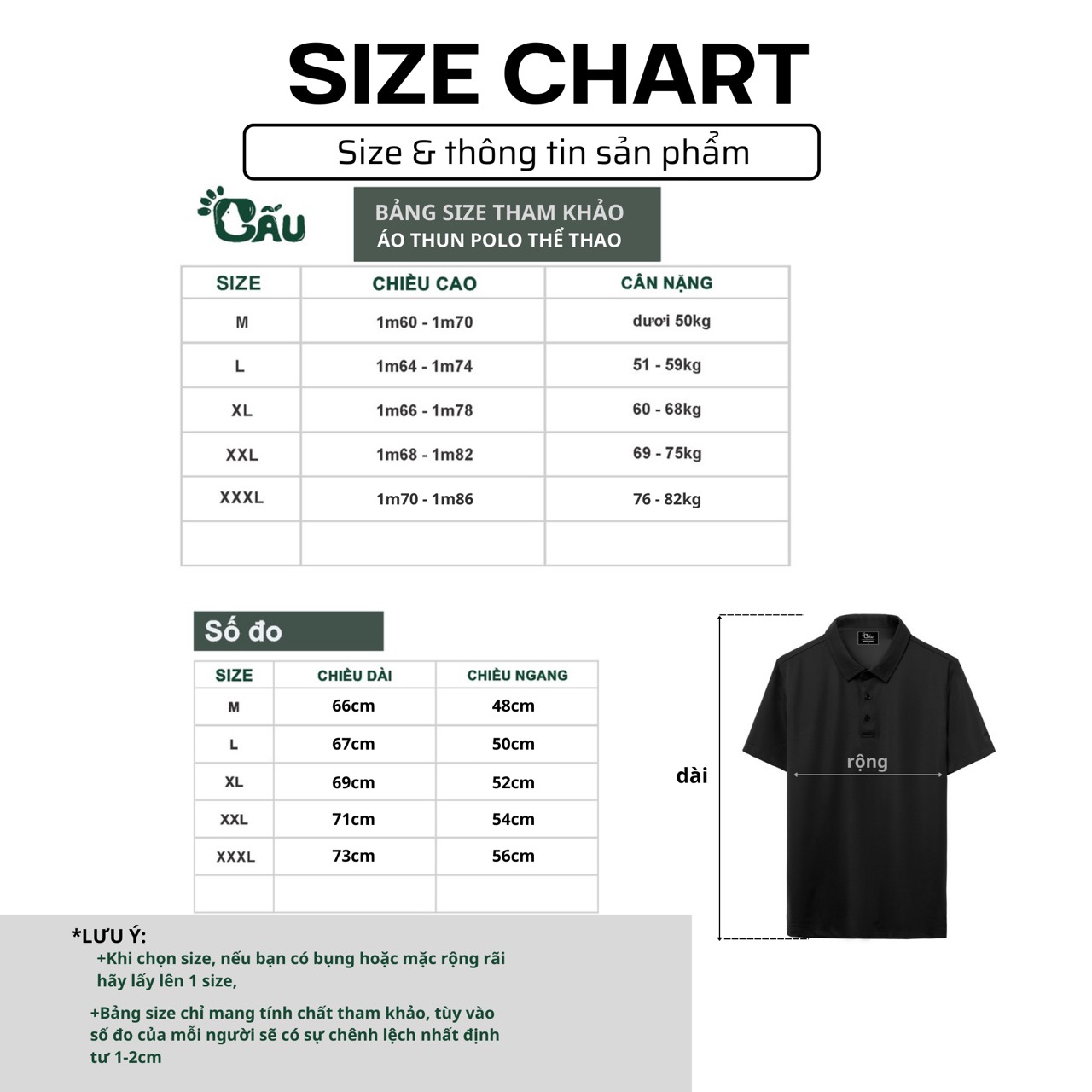 Mô tả Áo thun polo thể thao nam Gấu 194 vải thun lạnh co dãn 4 chiều, cổ trụ lá from regular fit - PL chân gấu - 1